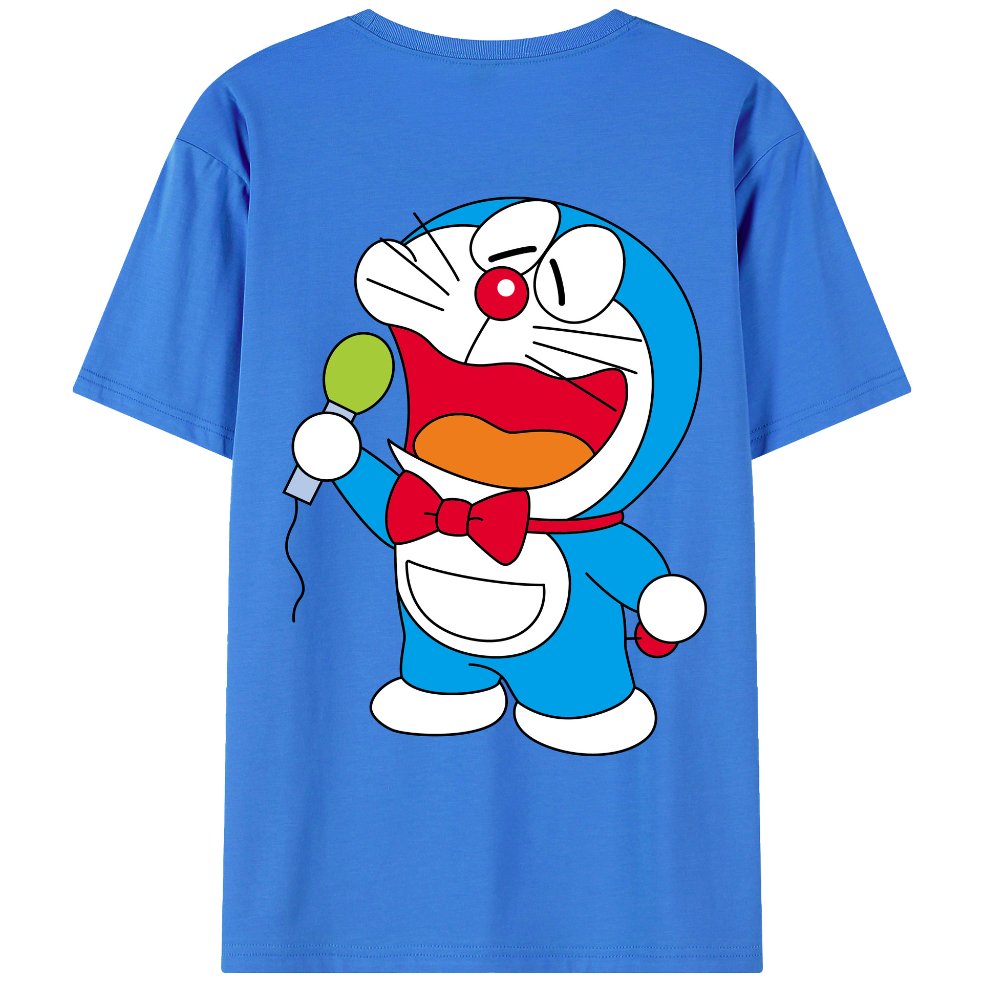 （画像用） ドラえもん Doraemon 綿100％ メンズ半袖Tシャツ（バックプリント） 通気性