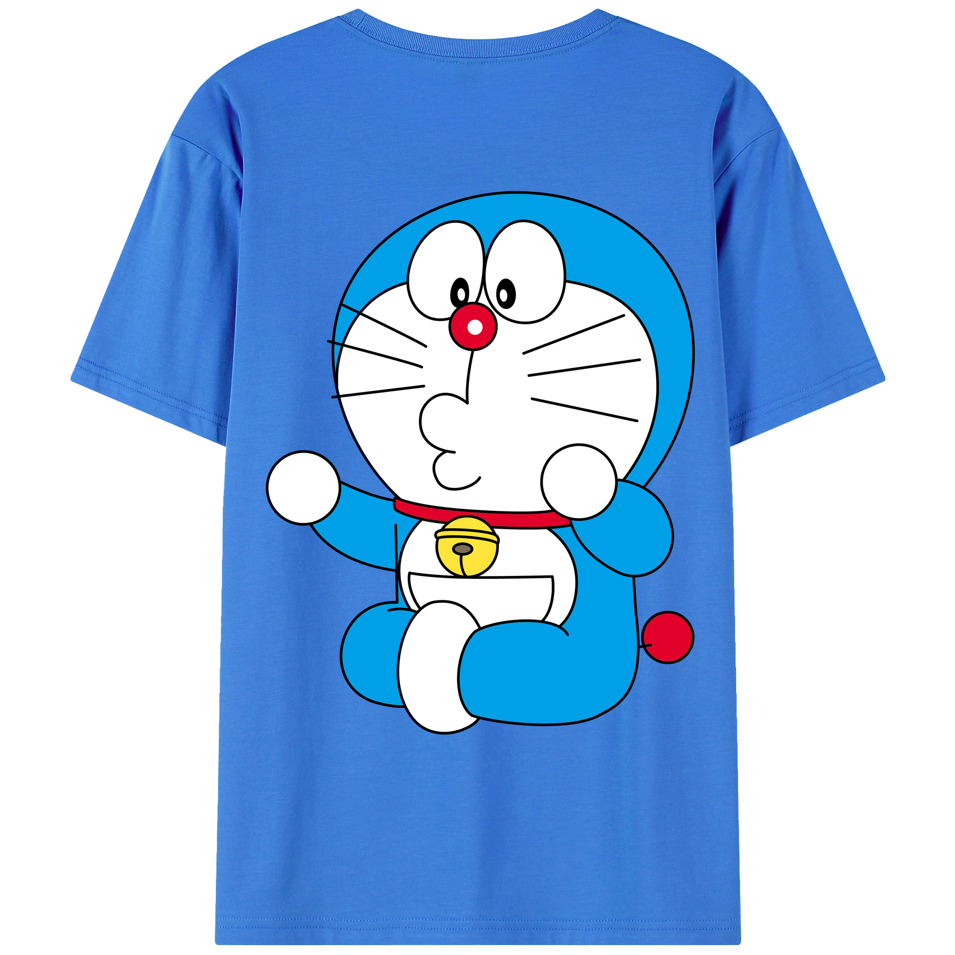 （画像用） ドラえもん Doraemon 綿100％ メンズ半袖Tシャツ（バックプリント） 通気性