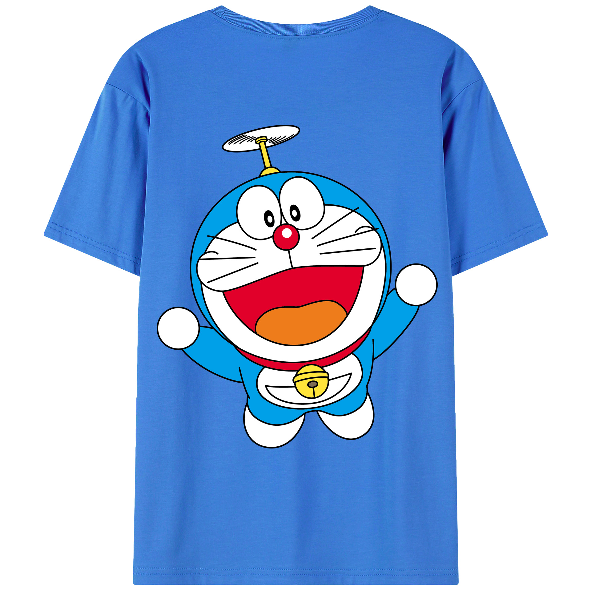 （画像用） ドラえもん Doraemon 綿100％ メンズ半袖Tシャツ（バックプリント） 通気性