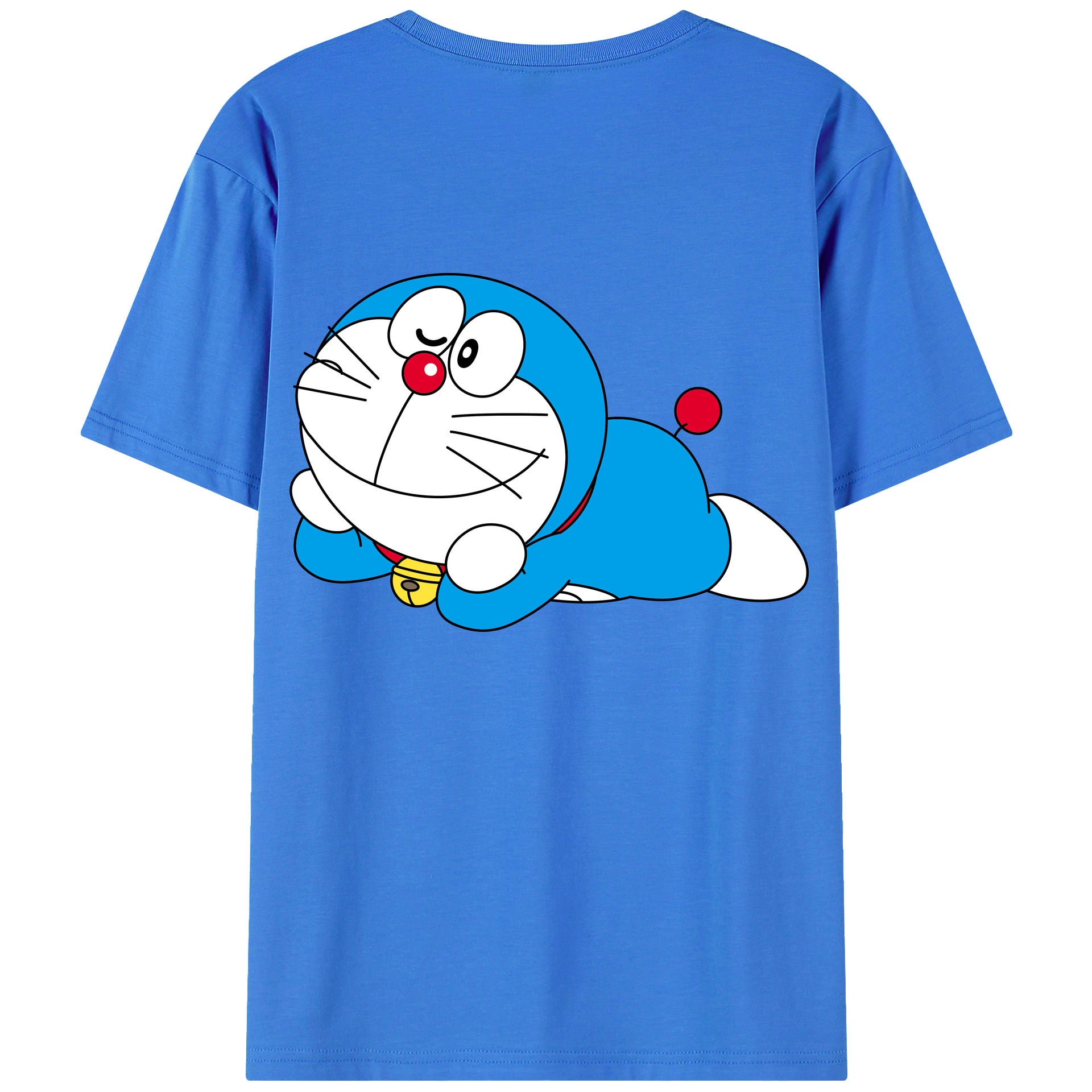 （画像用） ドラえもん Doraemon 綿100％ メンズ半袖Tシャツ（バックプリント） 通気性