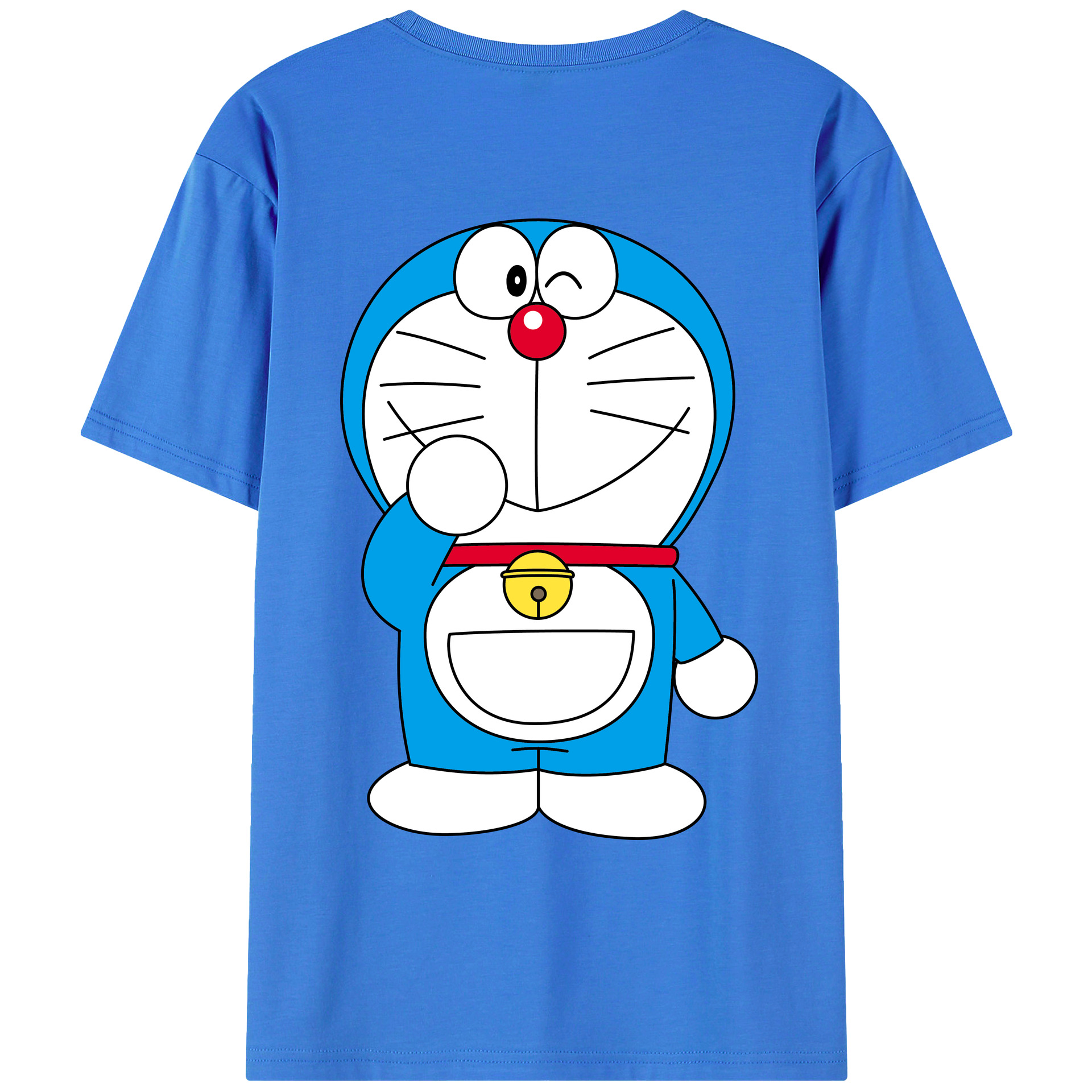 （画像用） ドラえもん Doraemon 綿100％ メンズ半袖Tシャツ（バックプリント） 通気性
