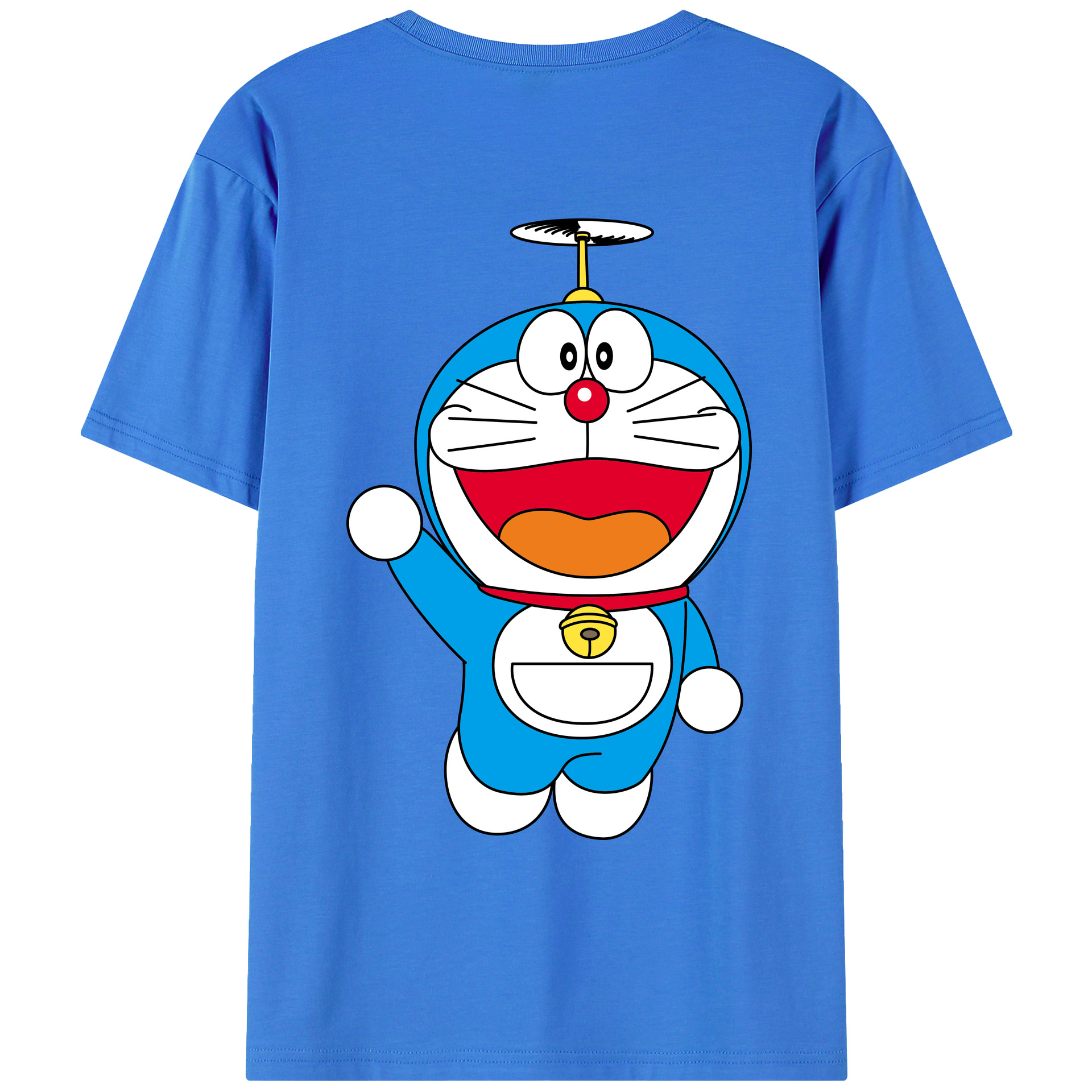 （画像用） ドラえもん Doraemon 綿100％ メンズ半袖Tシャツ（バックプリント） 通気性