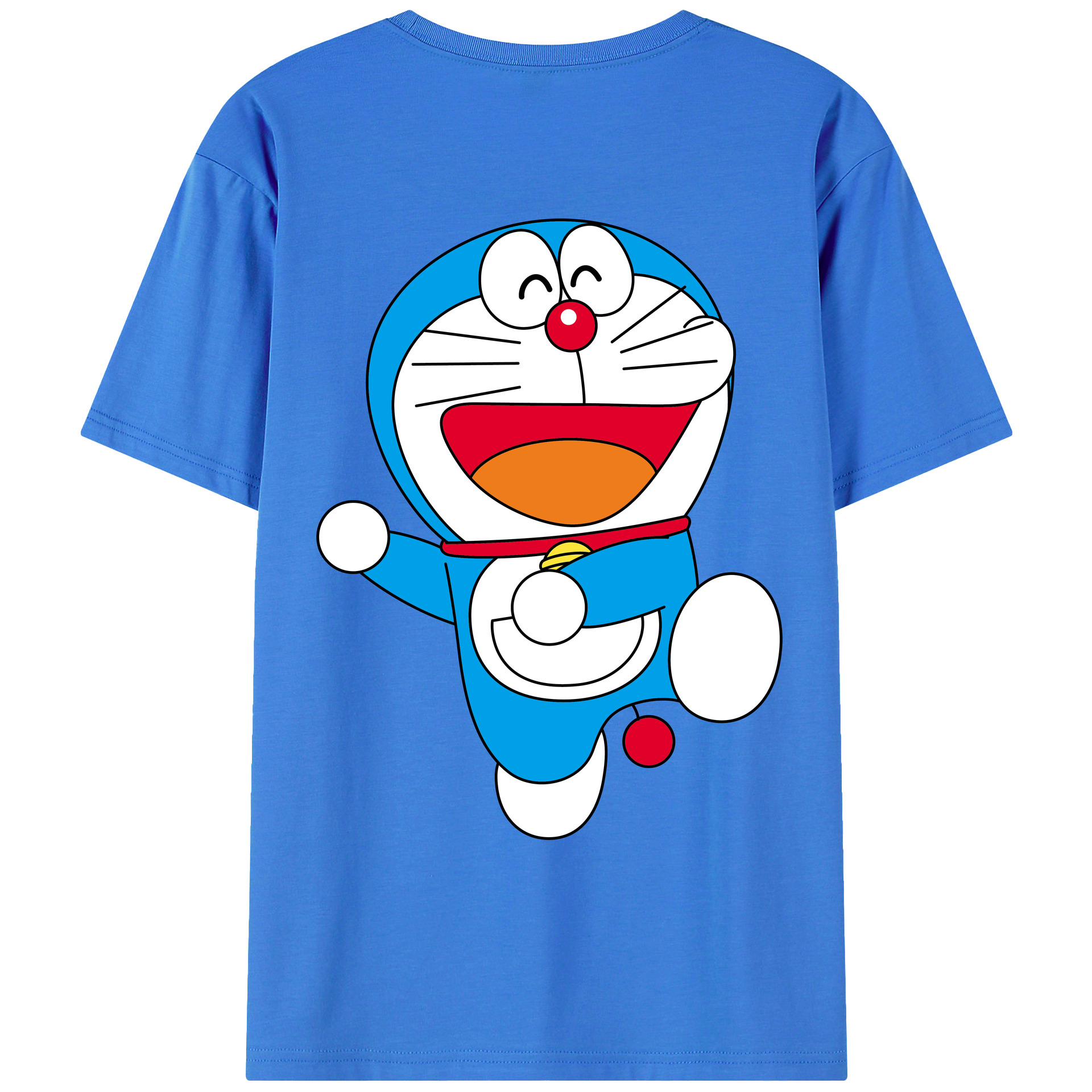 （画像用） ドラえもん Doraemon 綿100％ メンズ半袖Tシャツ（バックプリント） 通気性
