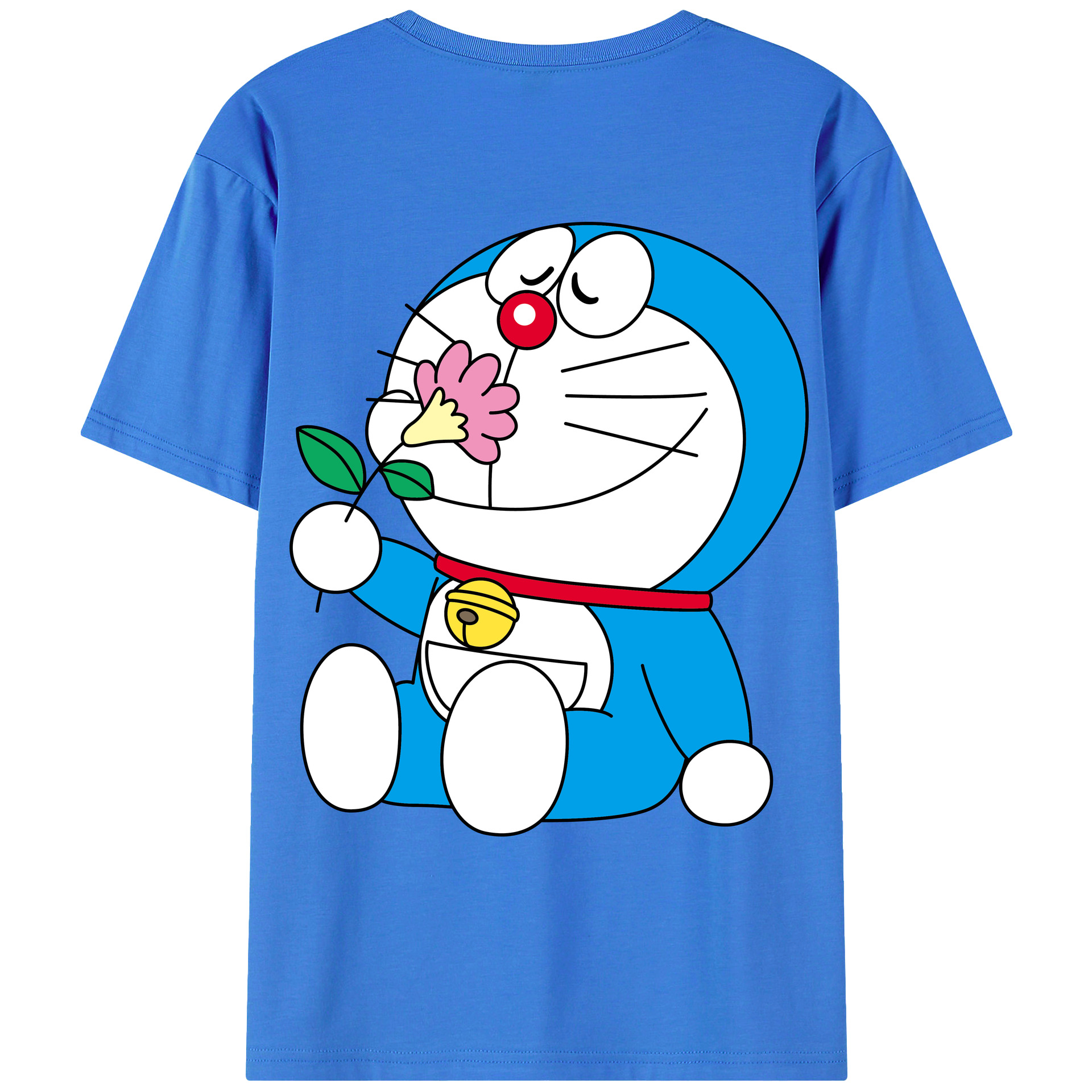 （画像用） ドラえもん Doraemon 綿100％ メンズ半袖Tシャツ（バックプリント） 通気性