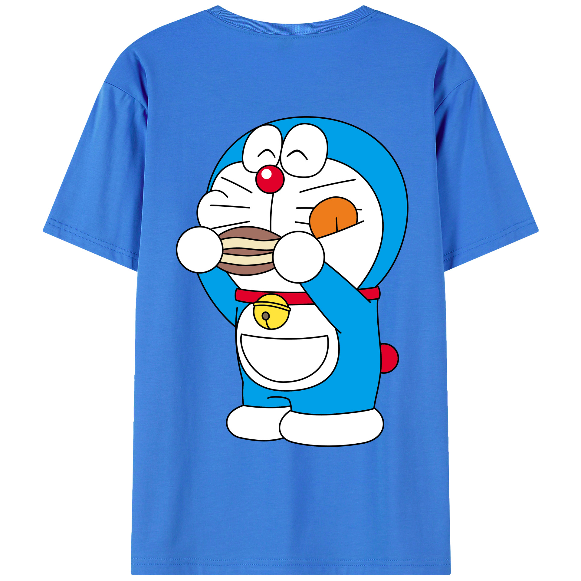 （画像用） ドラえもん Doraemon 綿100％ メンズ半袖Tシャツ（バックプリント） 通気性