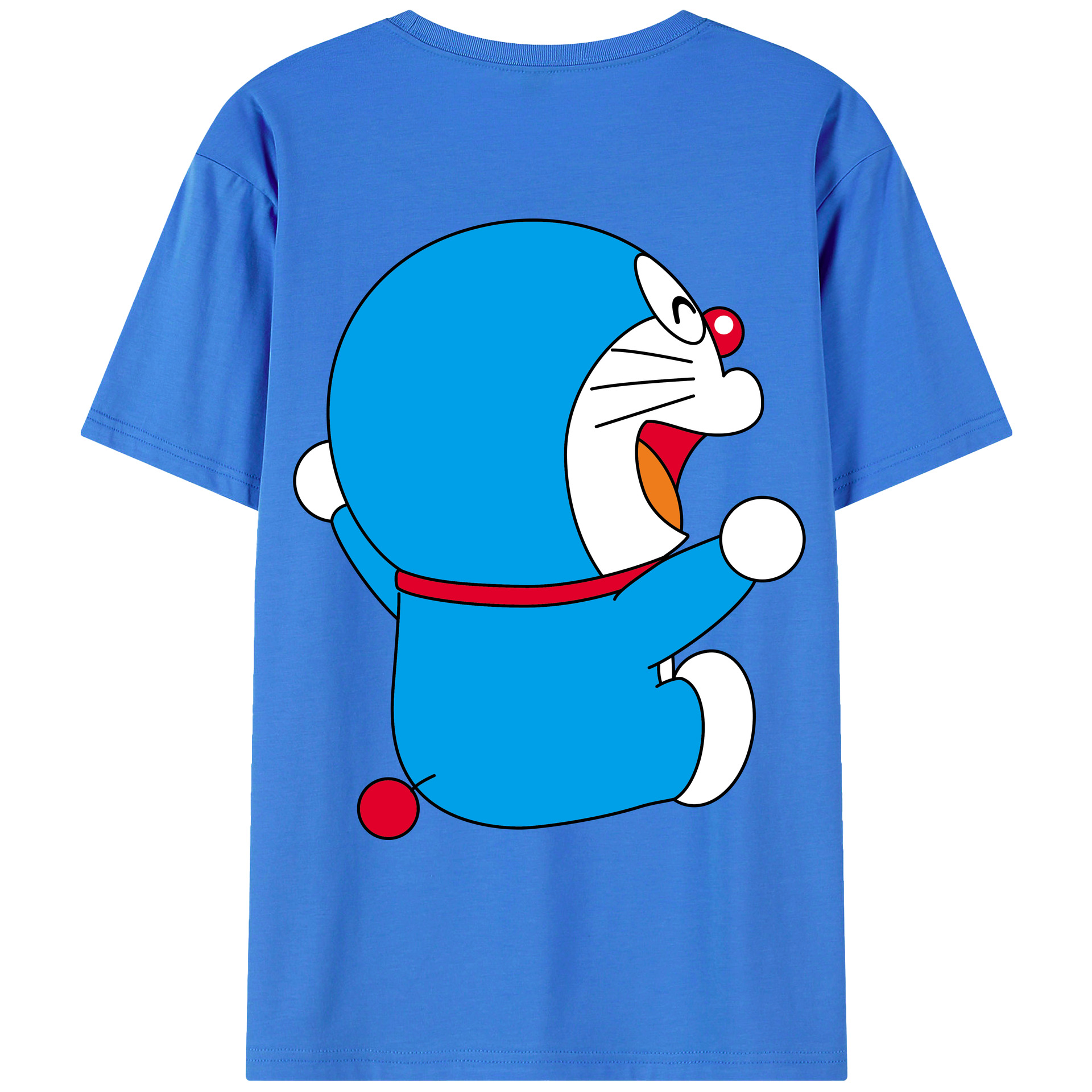 （画像用） ドラえもん Doraemon 綿100％ メンズ半袖Tシャツ（バックプリント） 通気性