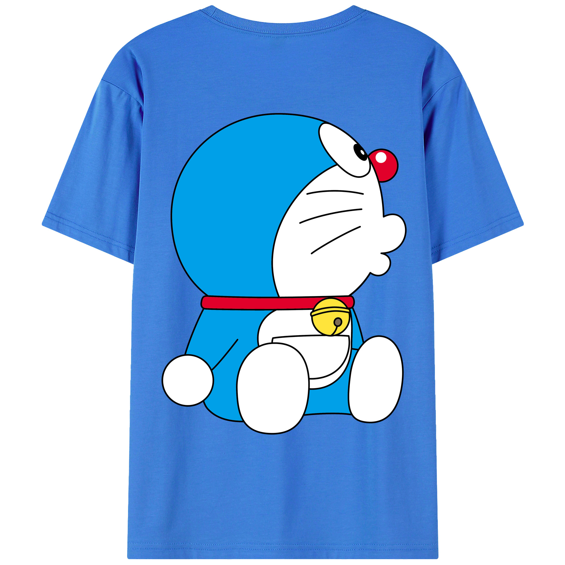 （画像用） ドラえもん Doraemon 綿100％ メンズ半袖Tシャツ（バックプリント） 通気性