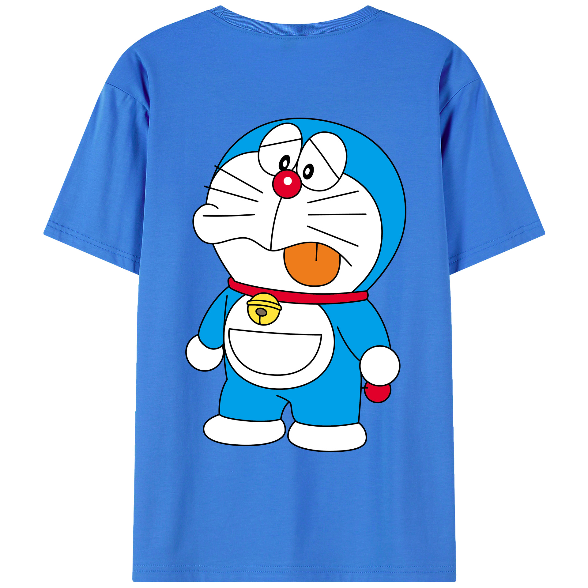 （画像用） ドラえもん Doraemon 綿100％ メンズ半袖Tシャツ（バックプリント） 通気性