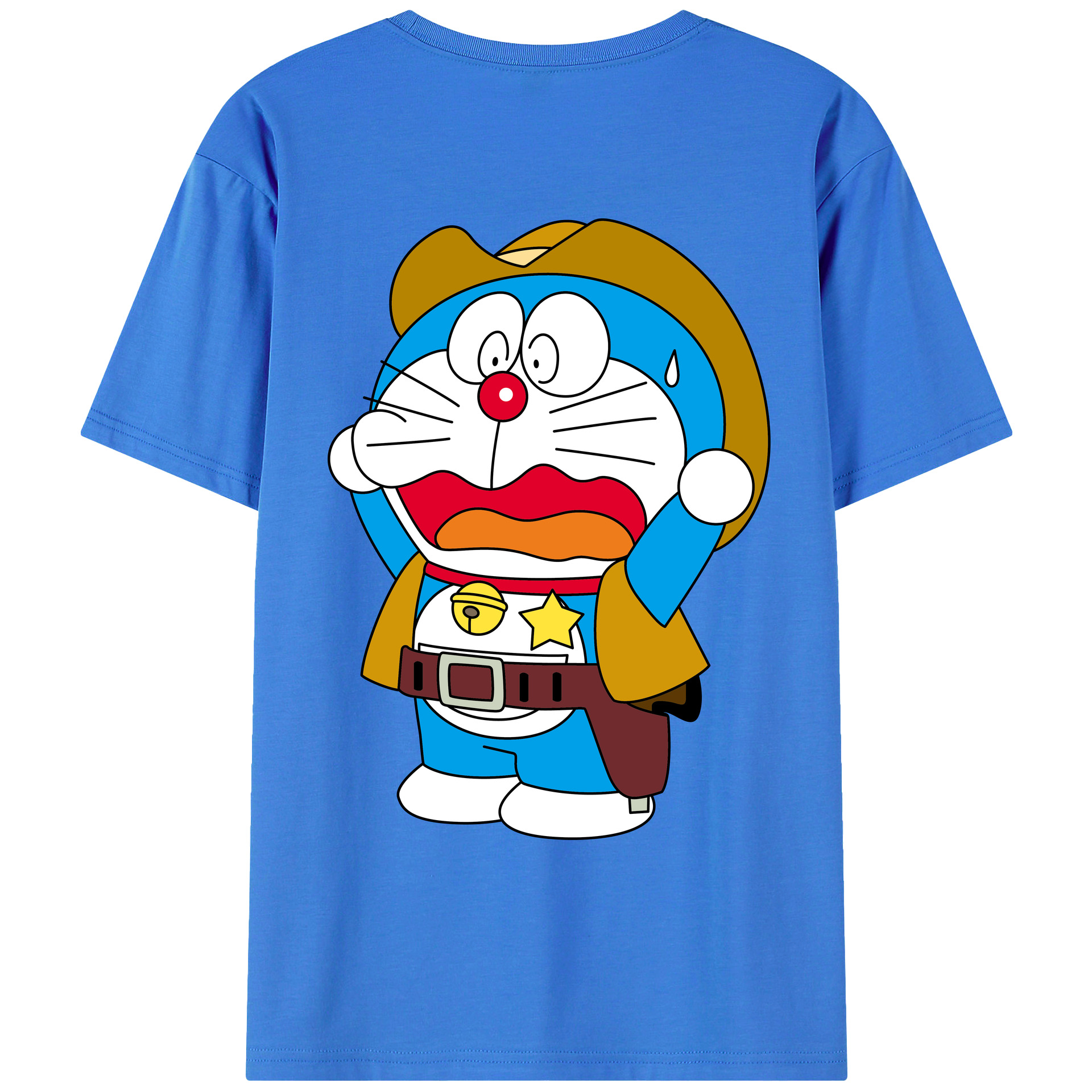 （画像用） ドラえもん Doraemon 綿100％ メンズ半袖Tシャツ（バックプリント） 通気性