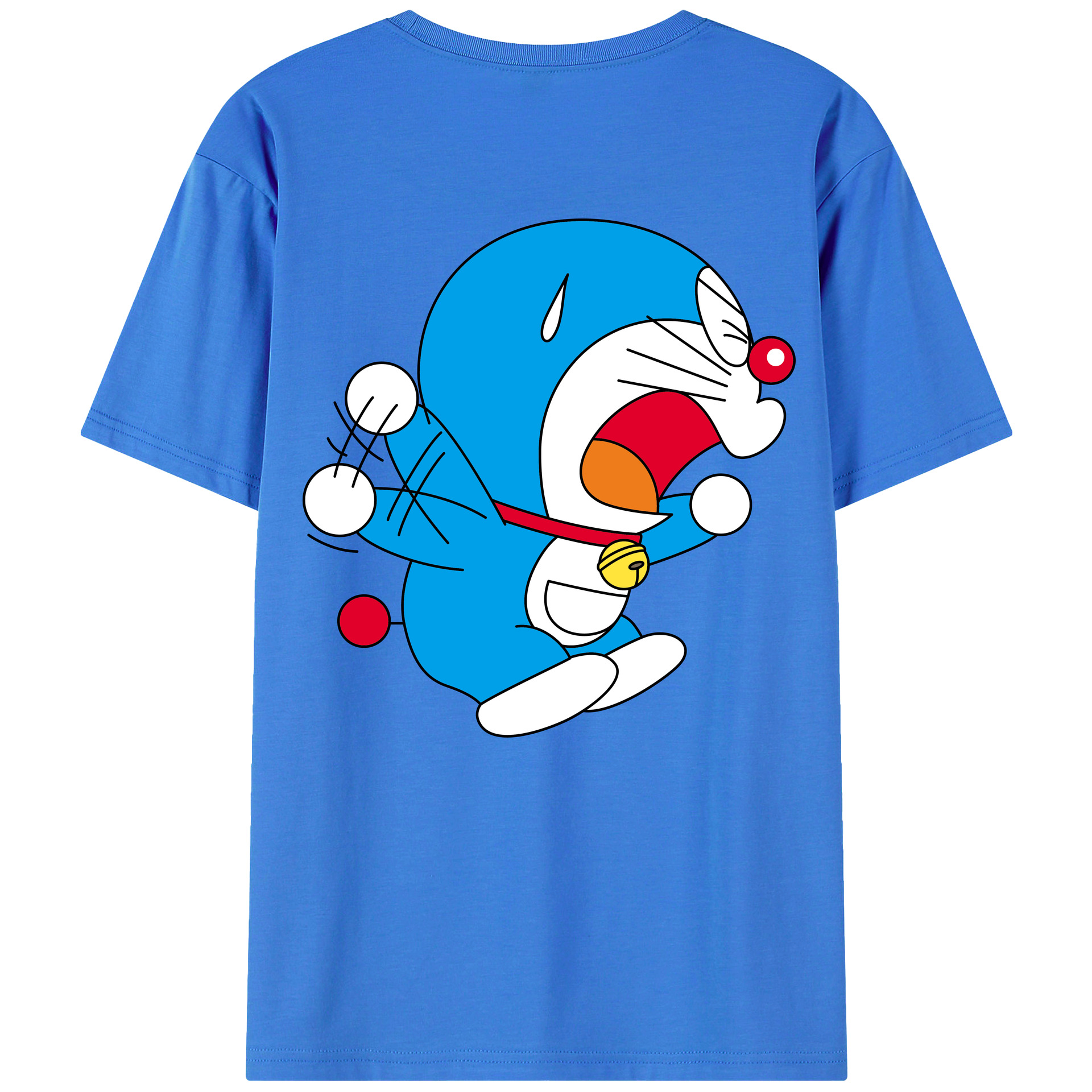 （画像用） ドラえもん Doraemon 綿100％ メンズ半袖Tシャツ（バックプリント） 通気性