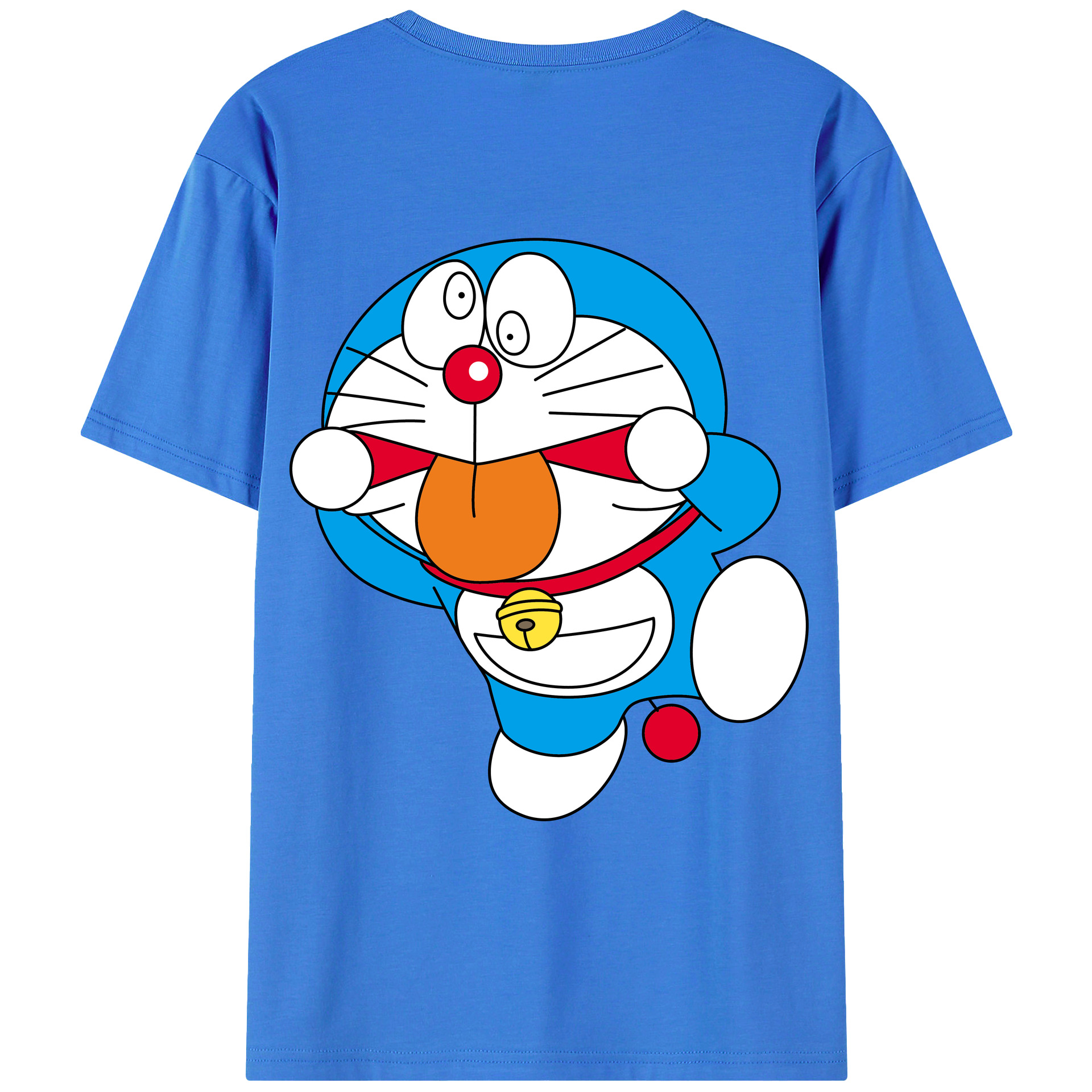 （画像用） ドラえもん Doraemon 綿100％ メンズ半袖Tシャツ（バックプリント） 通気性