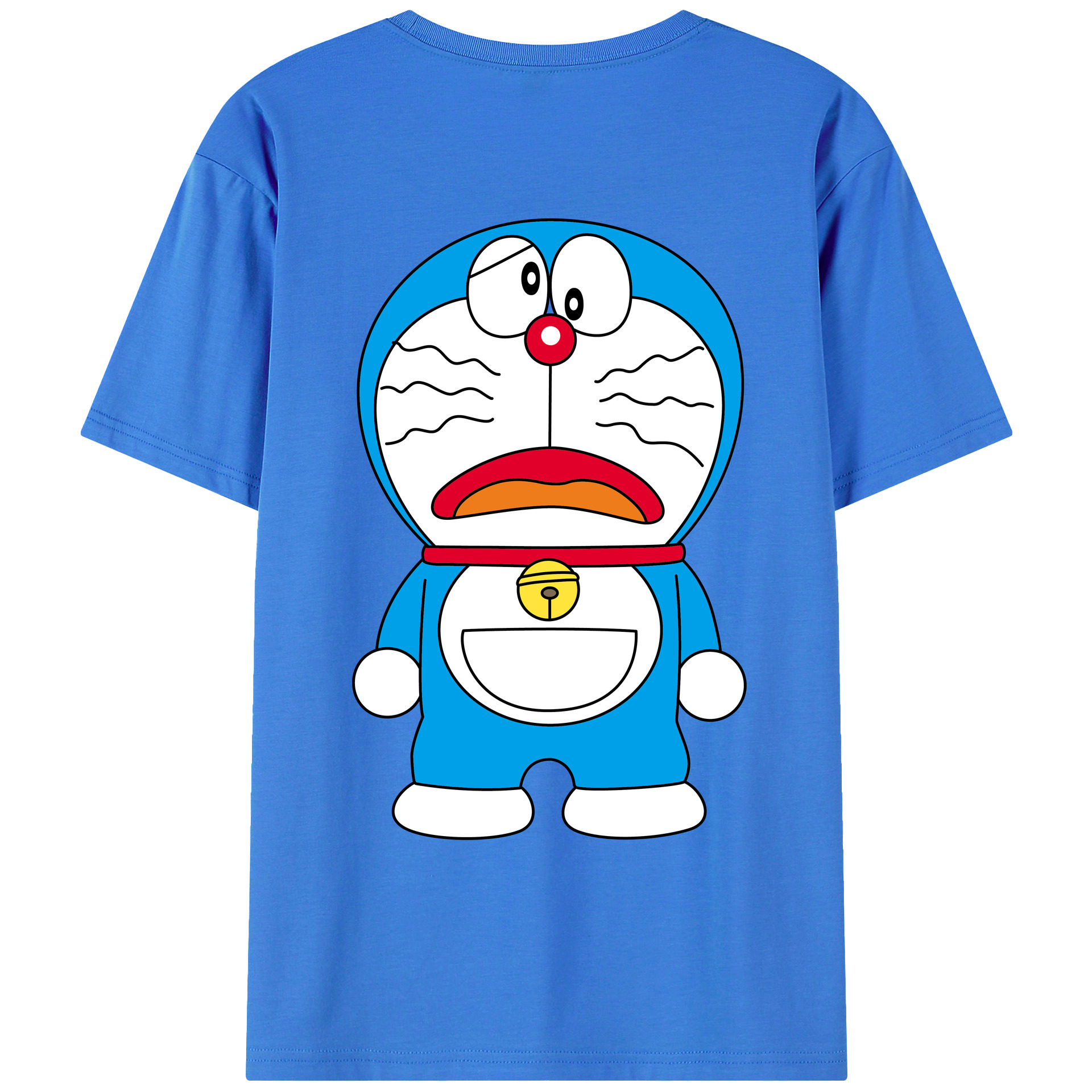 （画像用） ドラえもん Doraemon 綿100％ メンズ半袖Tシャツ（バックプリント） 通気性