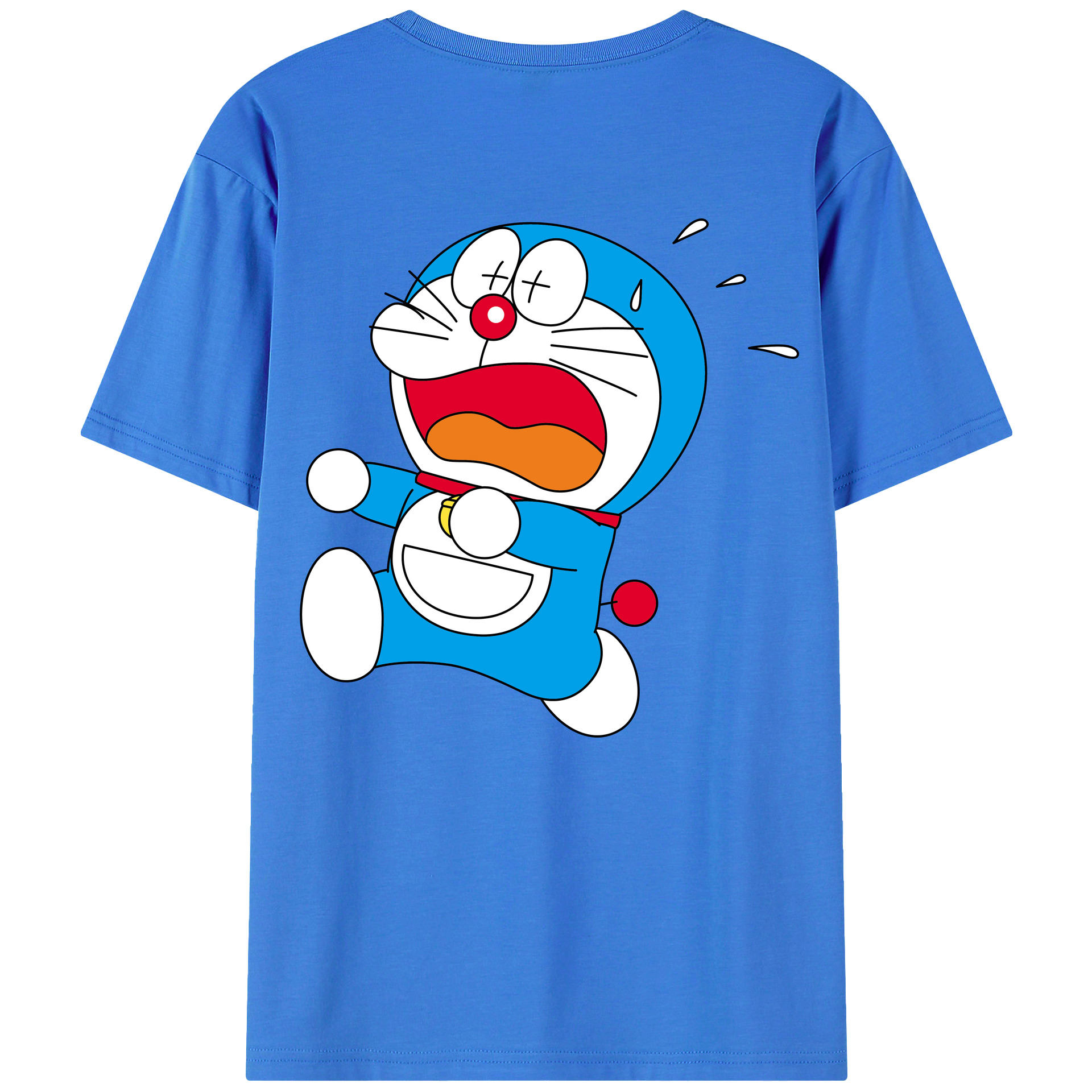 （画像用） ドラえもん Doraemon 綿100％ メンズ半袖Tシャツ（バックプリント） 通気性
