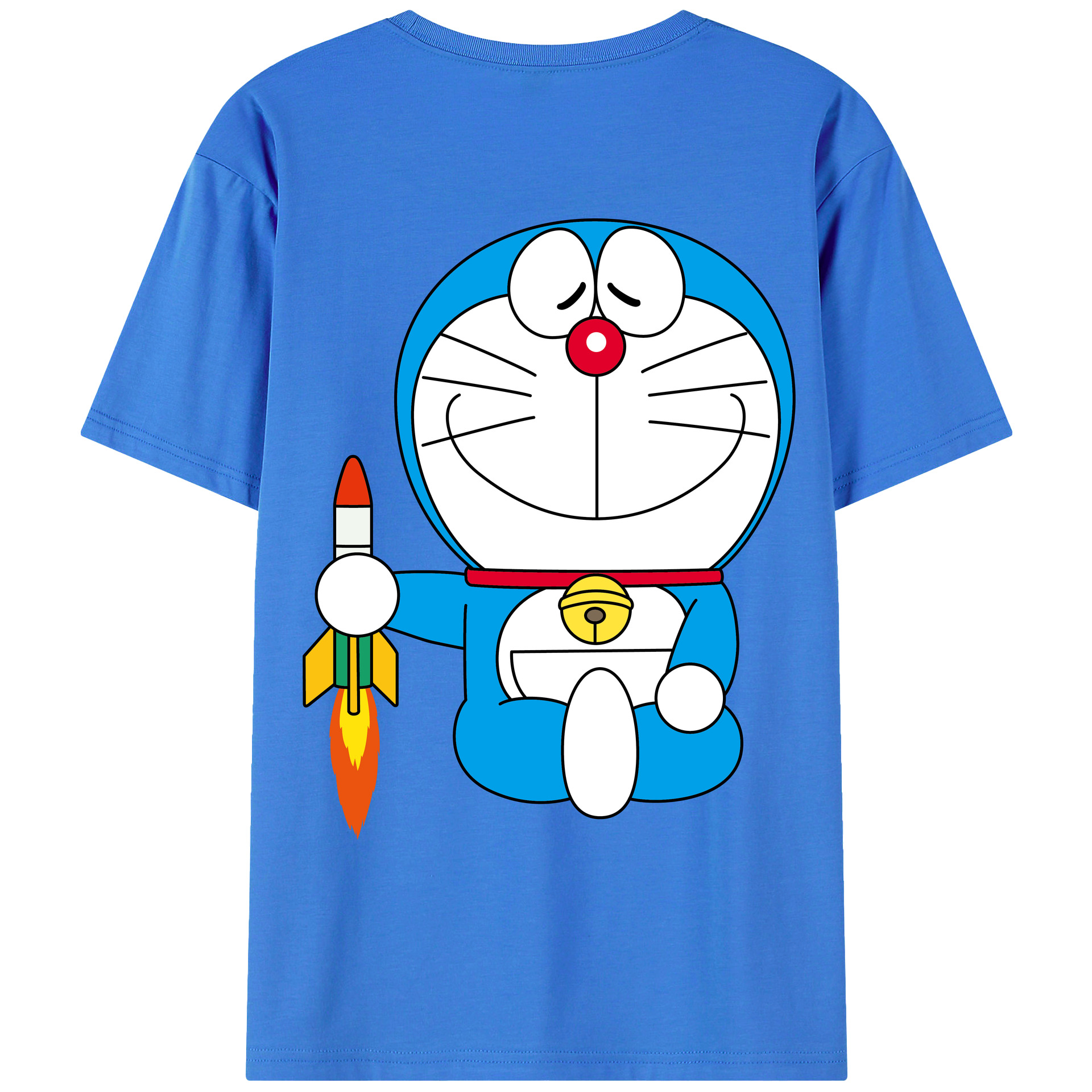 （画像用） ドラえもん Doraemon 綿100％ メンズ半袖Tシャツ（バックプリント） 通気性