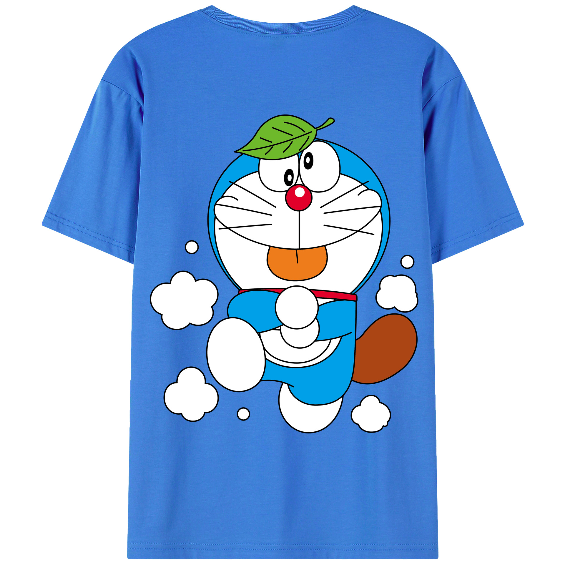 （画像用） ドラえもん Doraemon 綿100％ メンズ半袖Tシャツ（バックプリント） 通気性