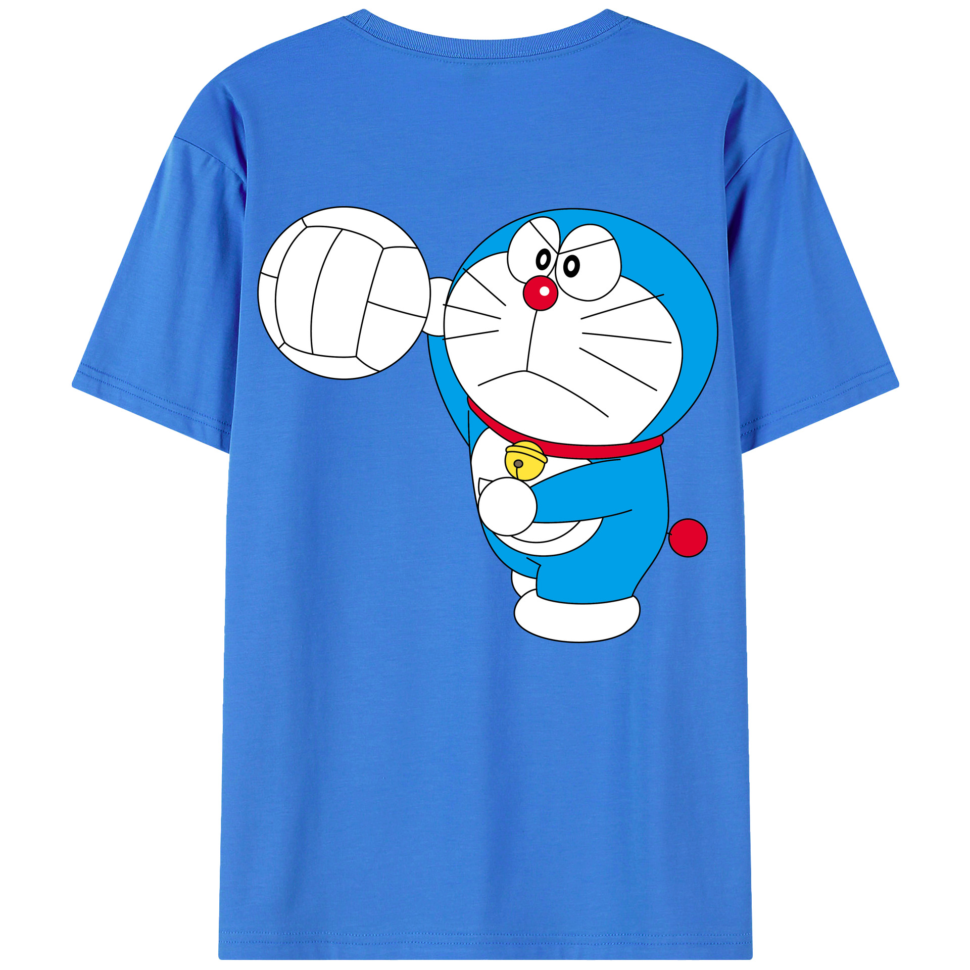 （画像用） ドラえもん Doraemon 綿100％ メンズ半袖Tシャツ（バックプリント） 通気性