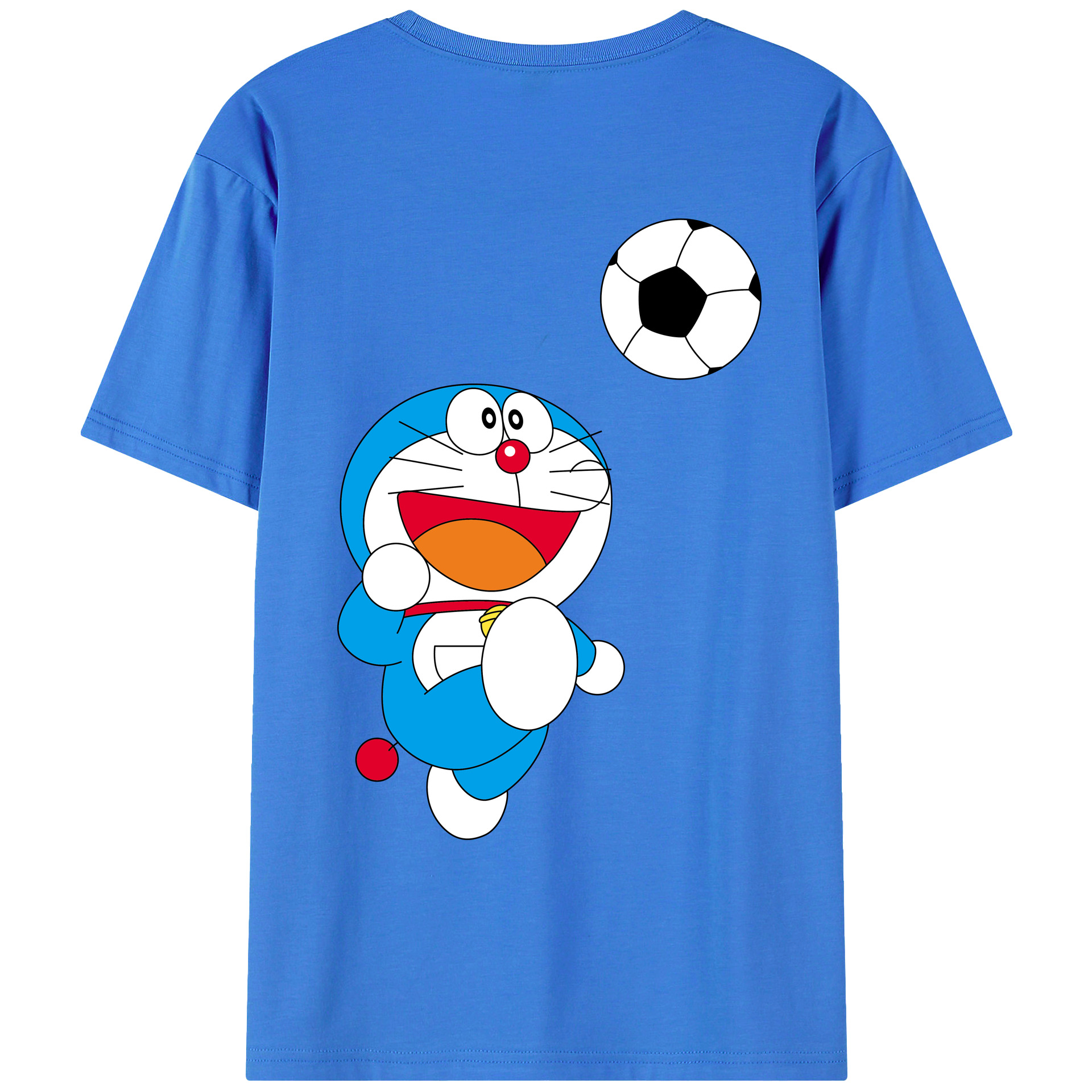 （画像用） ドラえもん Doraemon 綿100％ メンズ半袖Tシャツ（バックプリント） 通気性