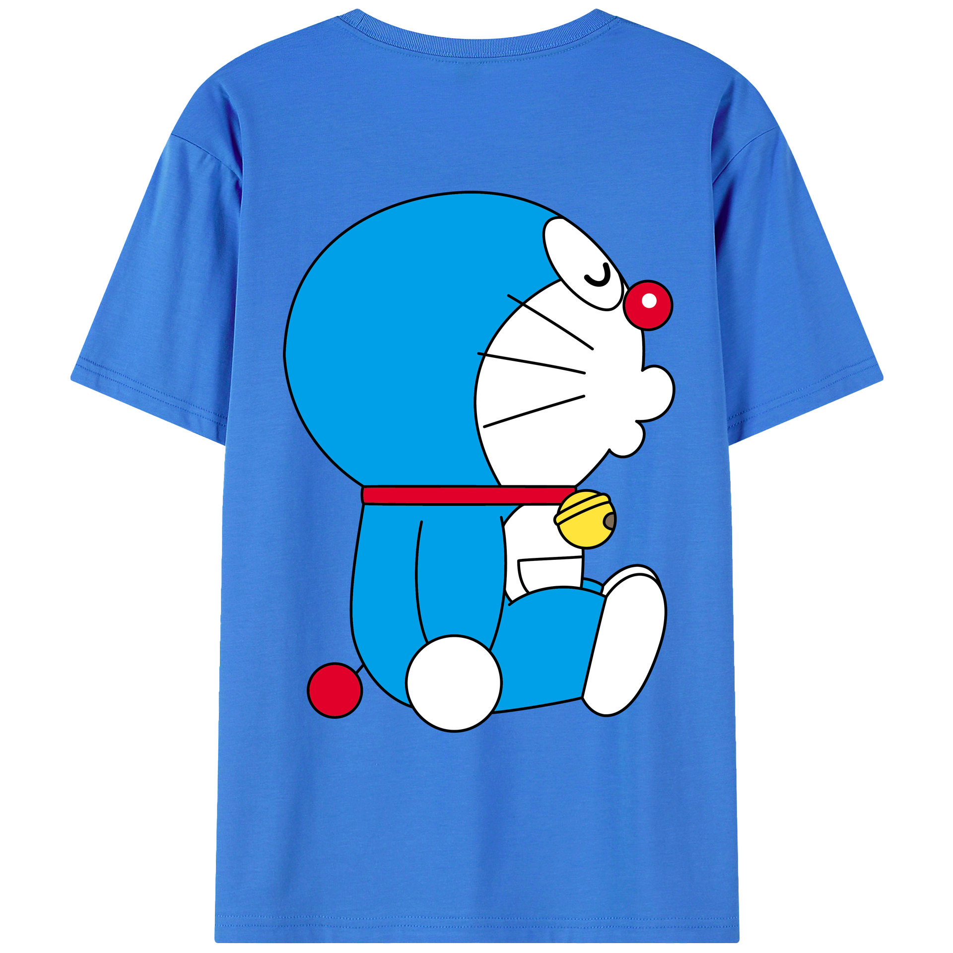（画像用） ドラえもん Doraemon 綿100％ メンズ半袖Tシャツ（バックプリント） 通気性