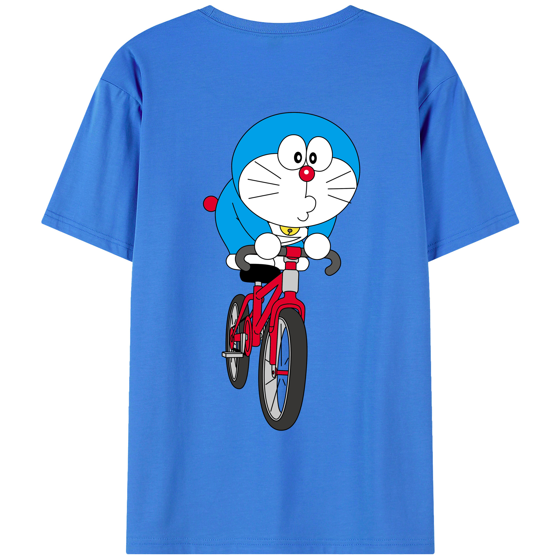 （画像用） ドラえもん Doraemon 綿100％ メンズ半袖Tシャツ（バックプリント） 通気性