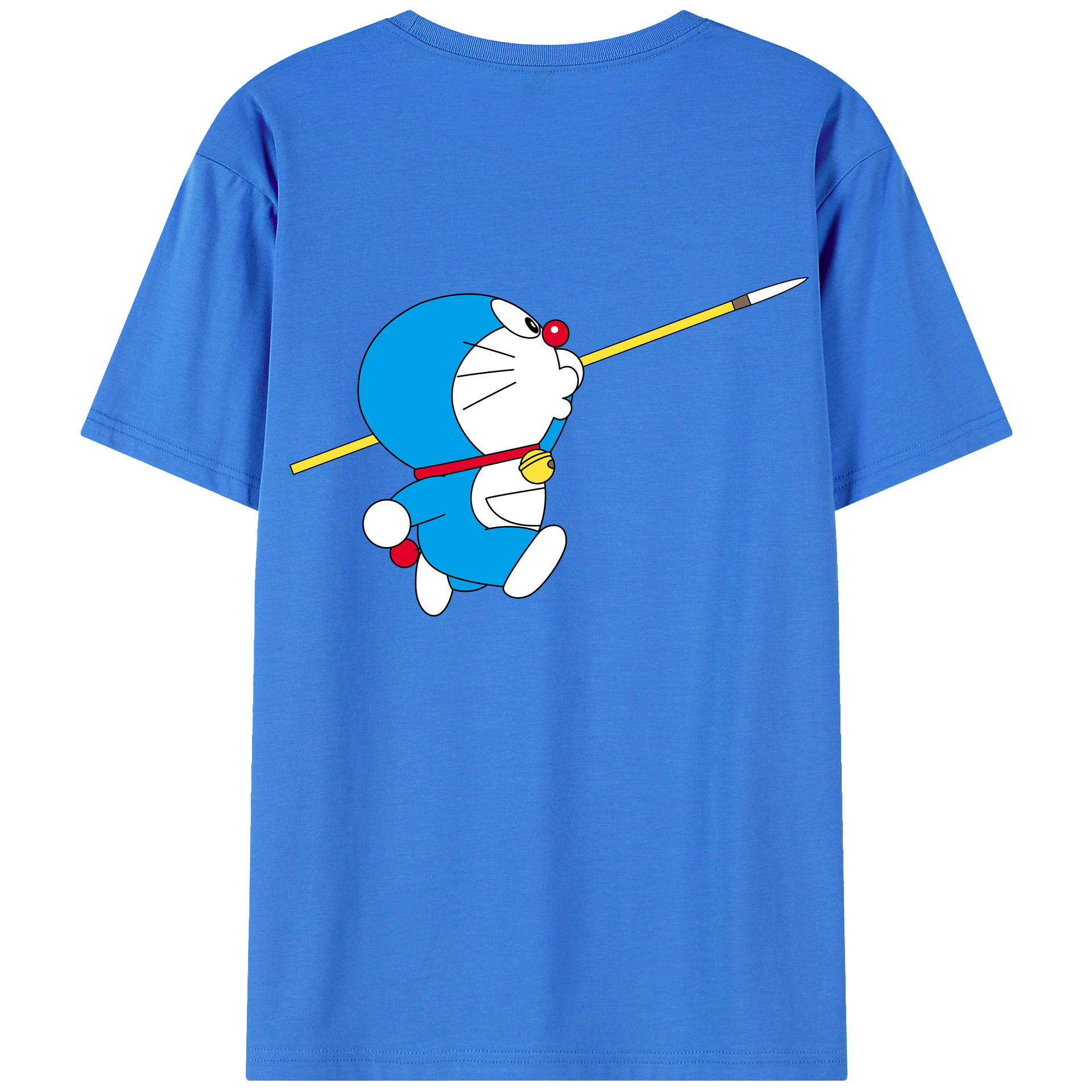 （画像用） ドラえもん Doraemon 綿100％ メンズ半袖Tシャツ（バックプリント） 通気性