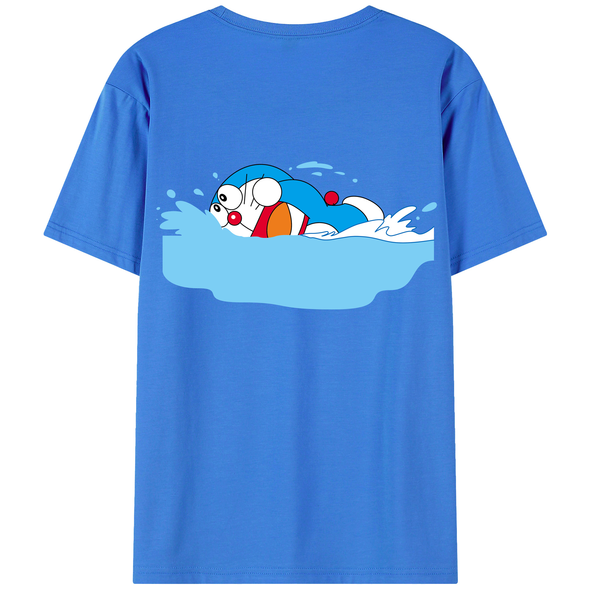 （画像用） ドラえもん Doraemon 綿100％ メンズ半袖Tシャツ（バックプリント） 通気性