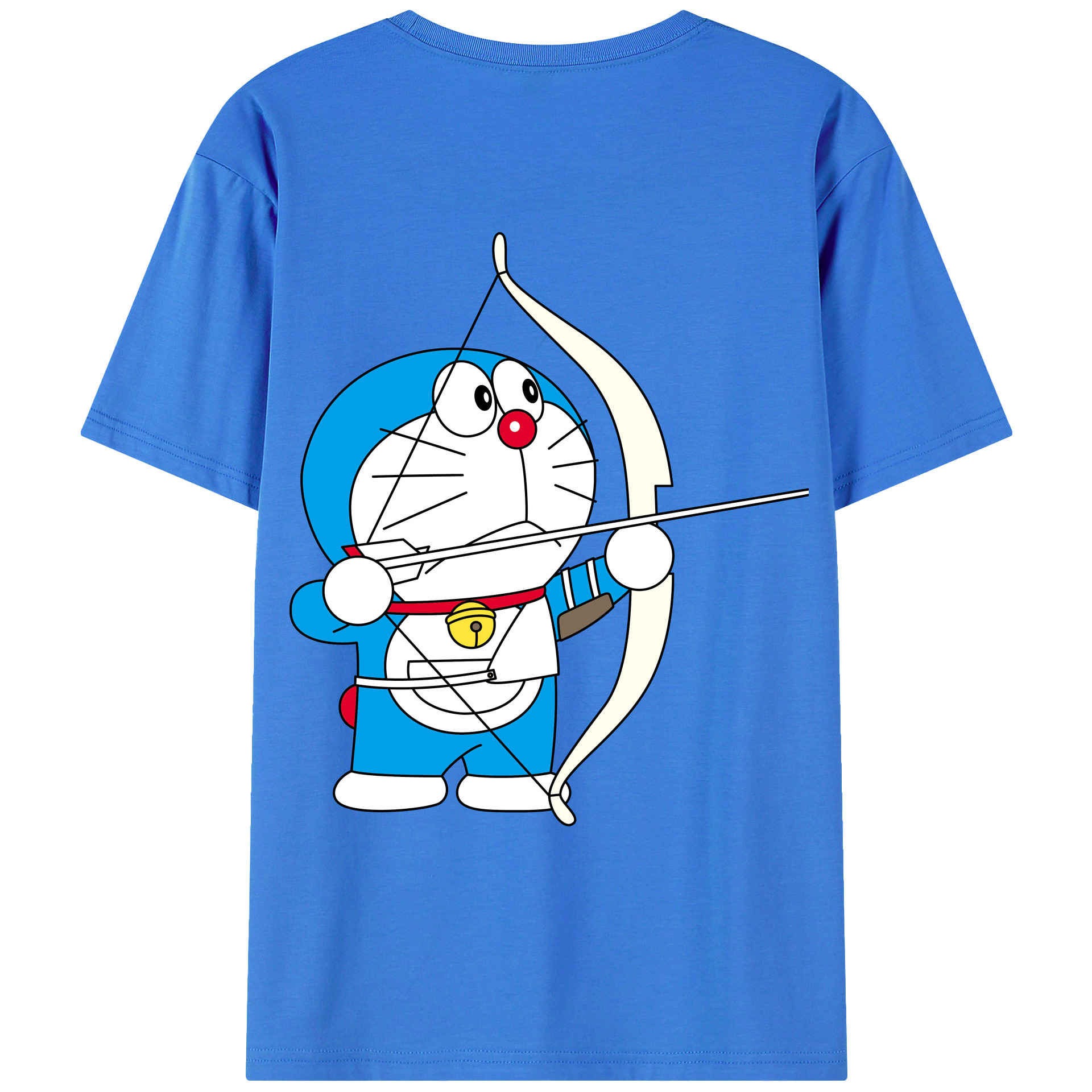 （画像用） ドラえもん Doraemon 綿100％ メンズ半袖Tシャツ（バックプリント） 通気性