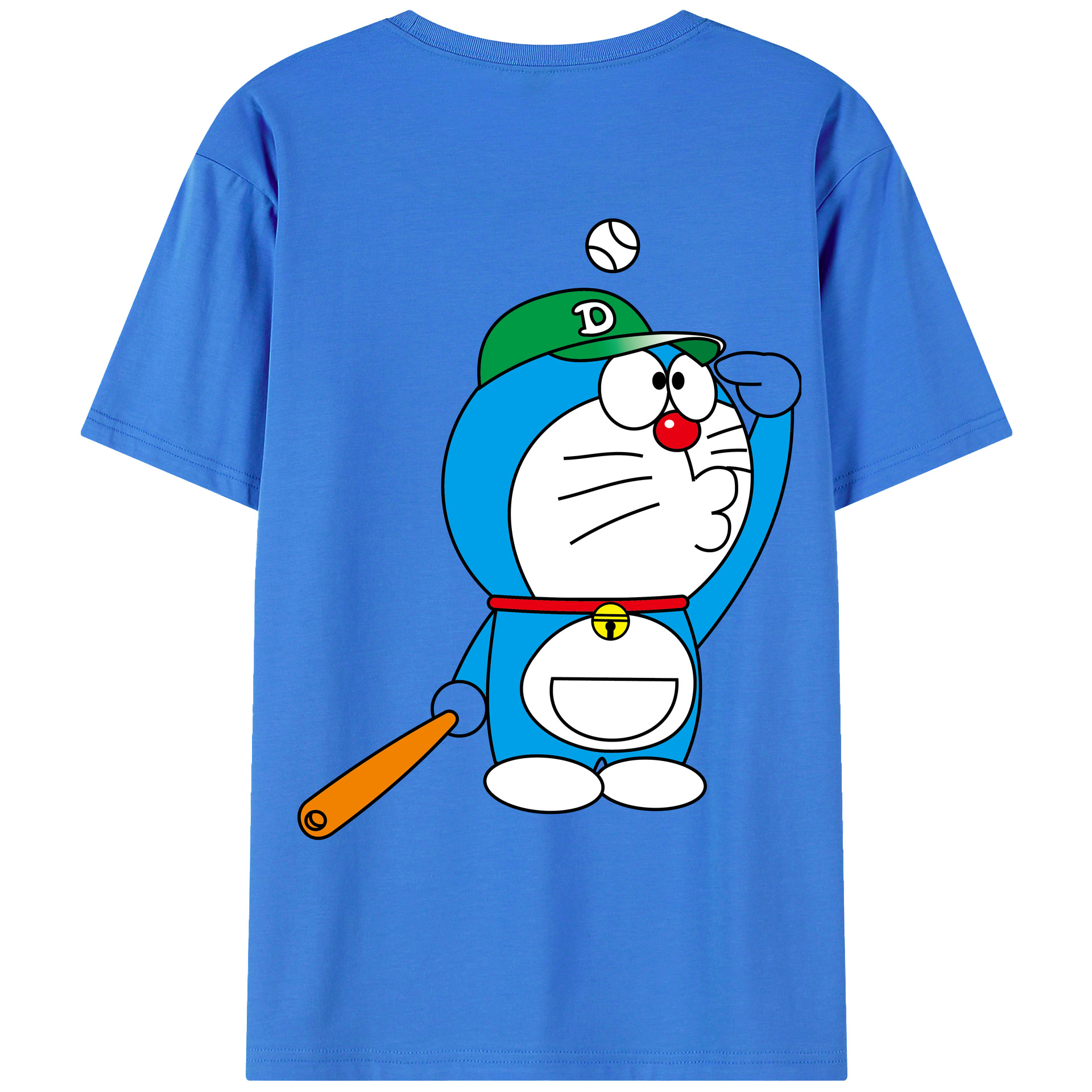 （画像用） ドラえもん Doraemon 綿100％ メンズ半袖Tシャツ（バックプリント） 通気性