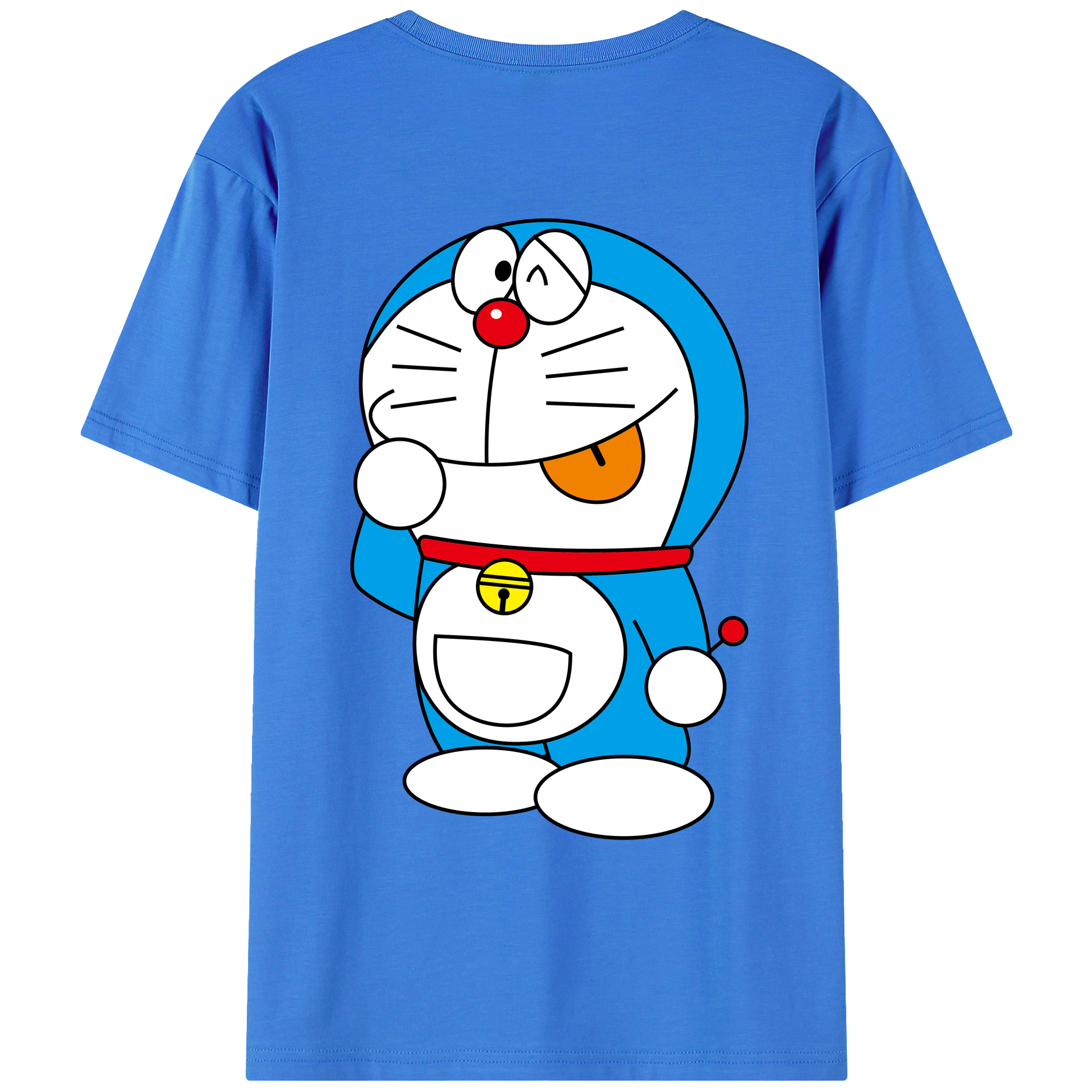 （画像用） ドラえもん Doraemon 綿100％ メンズ半袖Tシャツ（バックプリント） 通気性