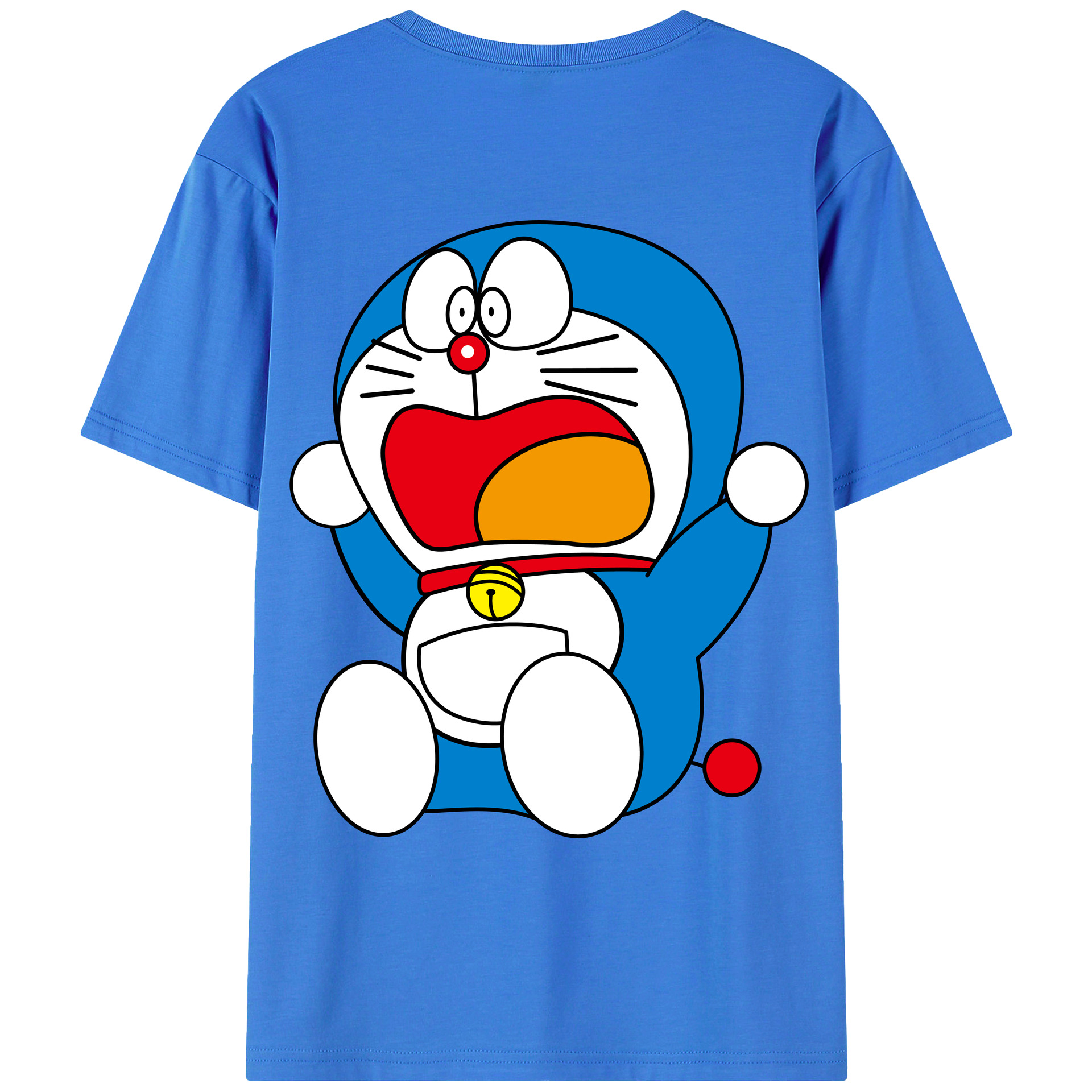 （画像用） ドラえもん Doraemon 綿100％ メンズ半袖Tシャツ（バックプリント） 通気性