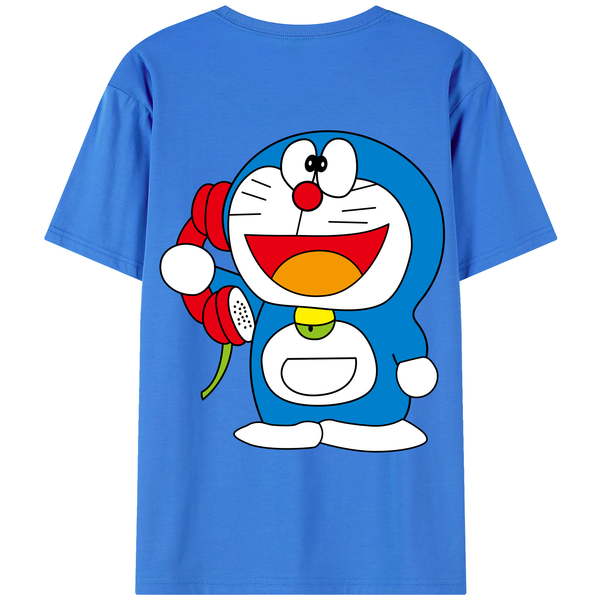 （画像用） ドラえもん Doraemon 綿100％ メンズ半袖Tシャツ（バックプリント） 通気性