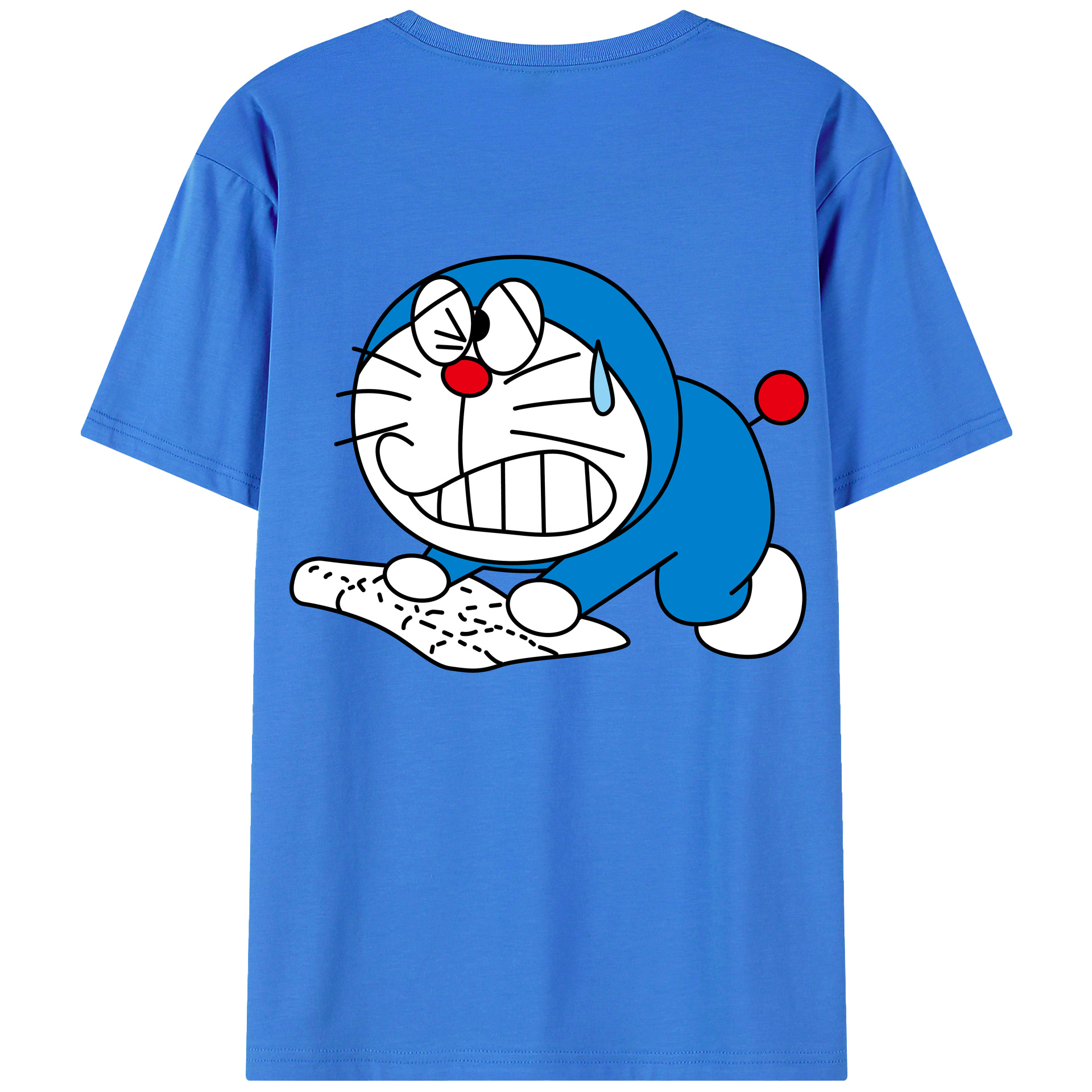 （画像用） ドラえもん Doraemon 綿100％ メンズ半袖Tシャツ（バックプリント） 通気性