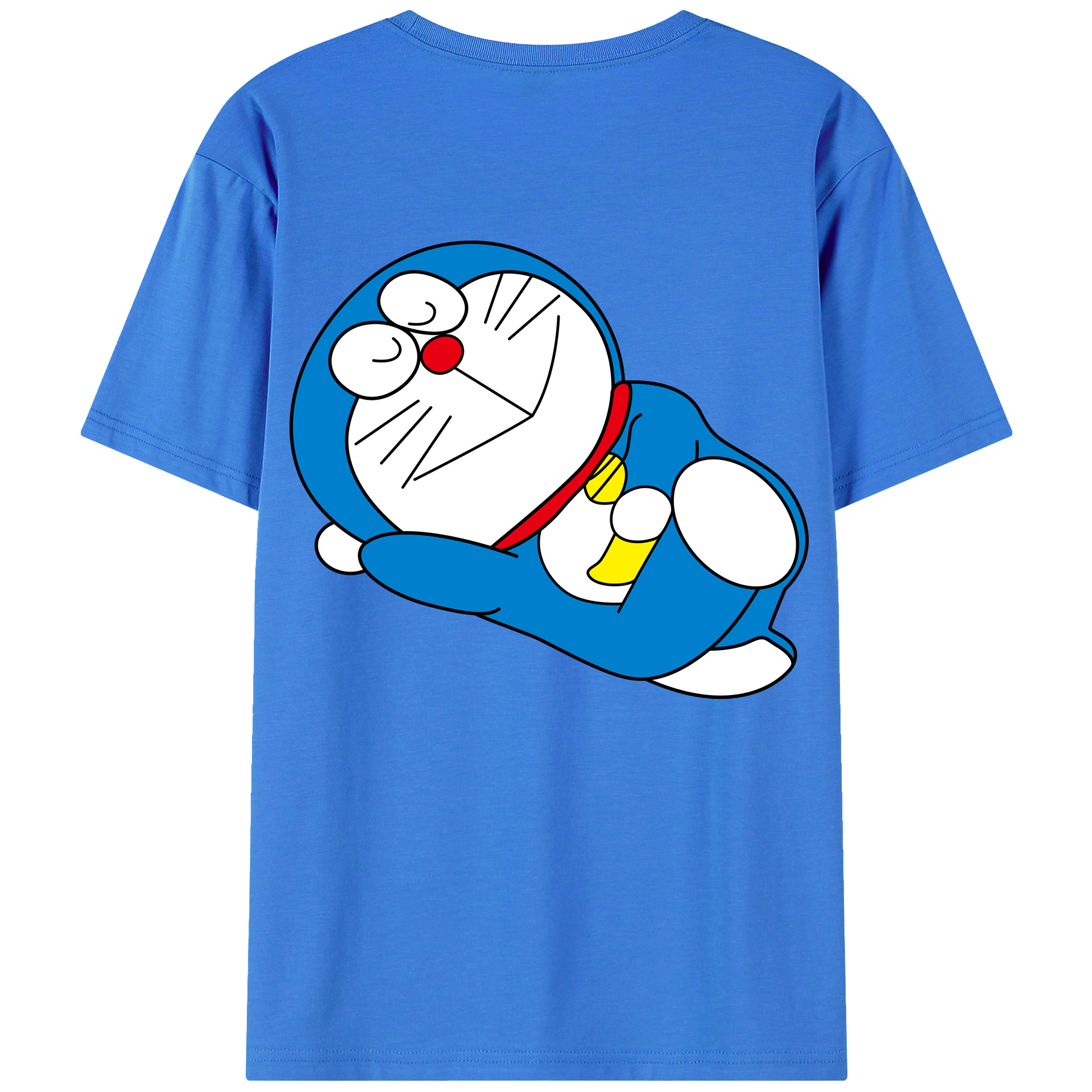 （画像用） ドラえもん Doraemon 綿100％ メンズ半袖Tシャツ（バックプリント） 通気性