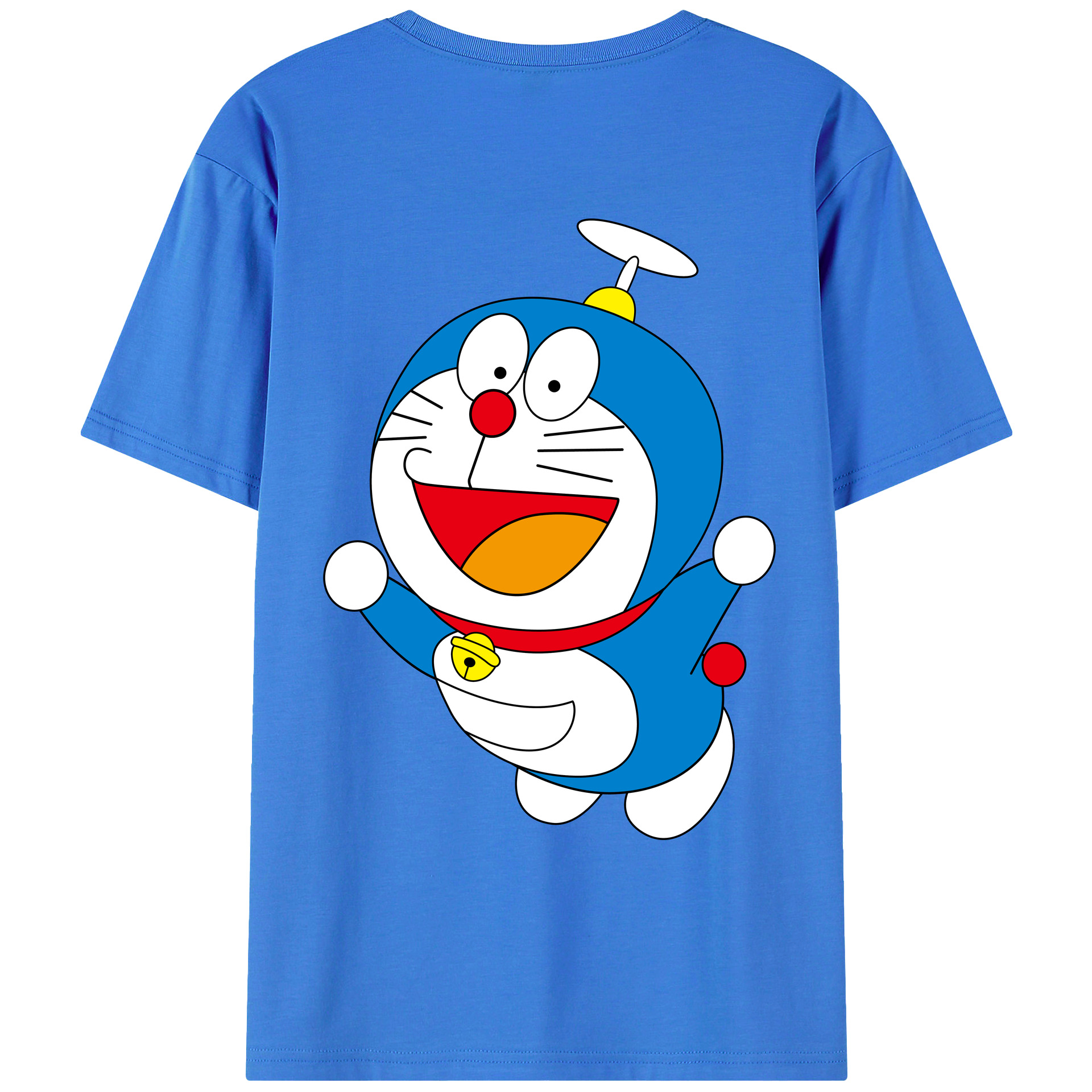 （画像用） ドラえもん Doraemon 綿100％ メンズ半袖Tシャツ（バックプリント） 通気性