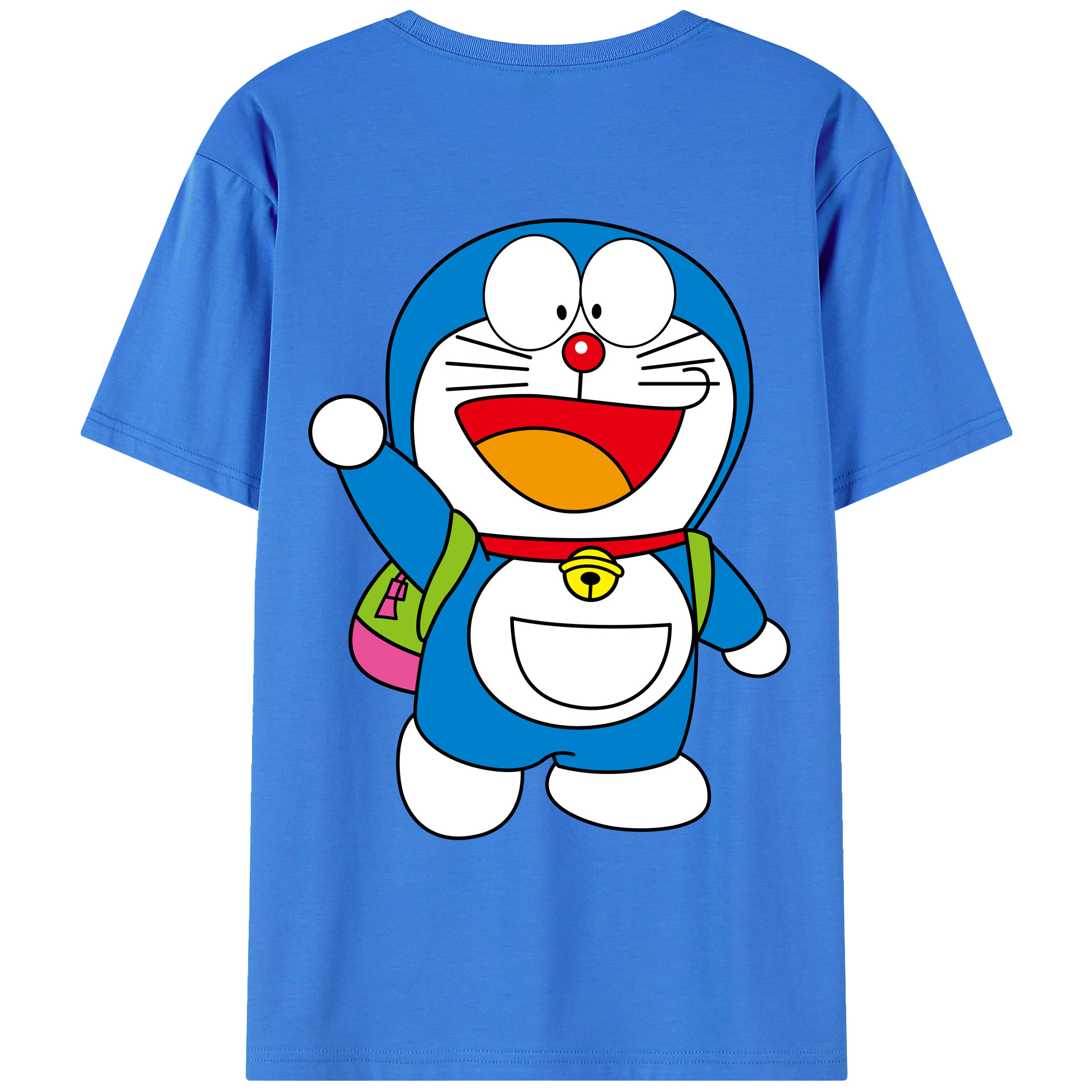 （画像用） ドラえもん Doraemon 綿100％ メンズ半袖Tシャツ（バックプリント） 通気性
