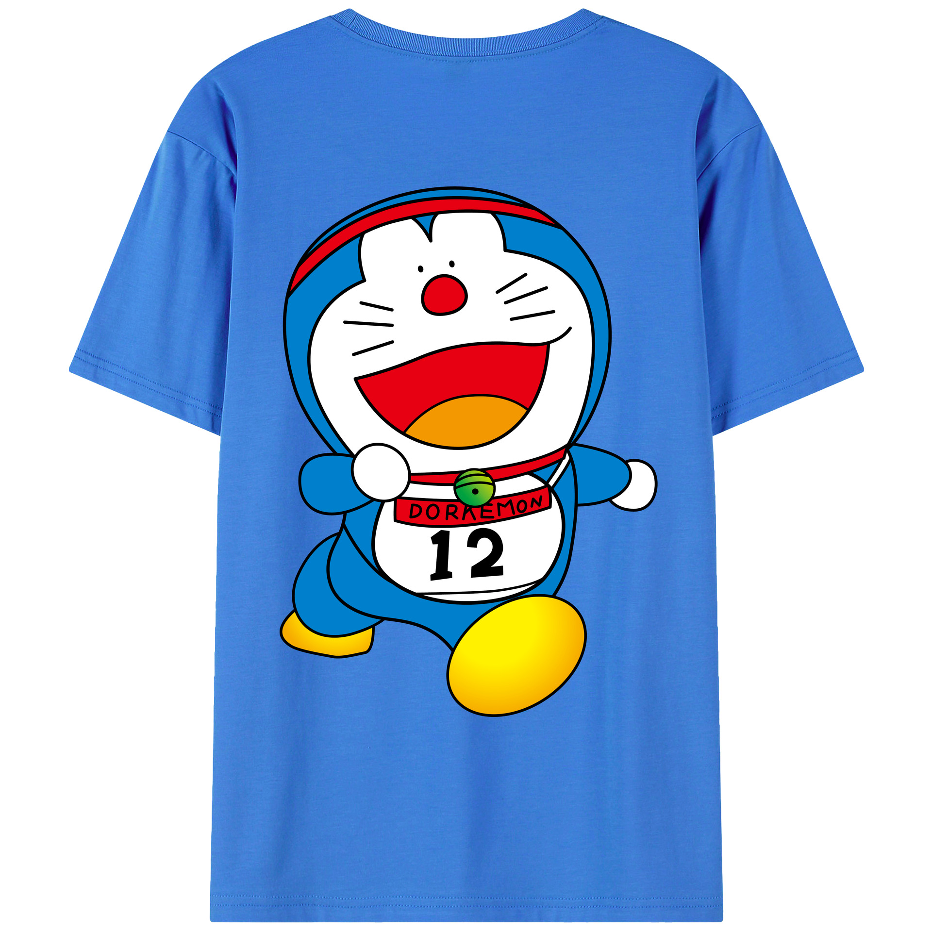 （画像用） ドラえもん Doraemon 綿100％ メンズ半袖Tシャツ（バックプリント） 通気性