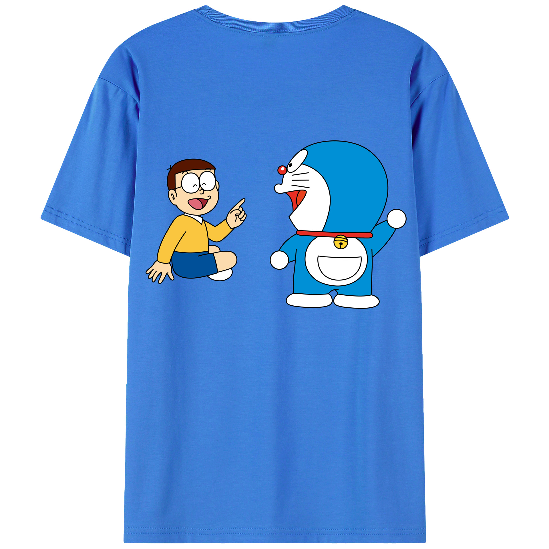（画像用） ドラえもん Doraemon 綿100％ メンズ半袖Tシャツ（バックプリント） 通気性