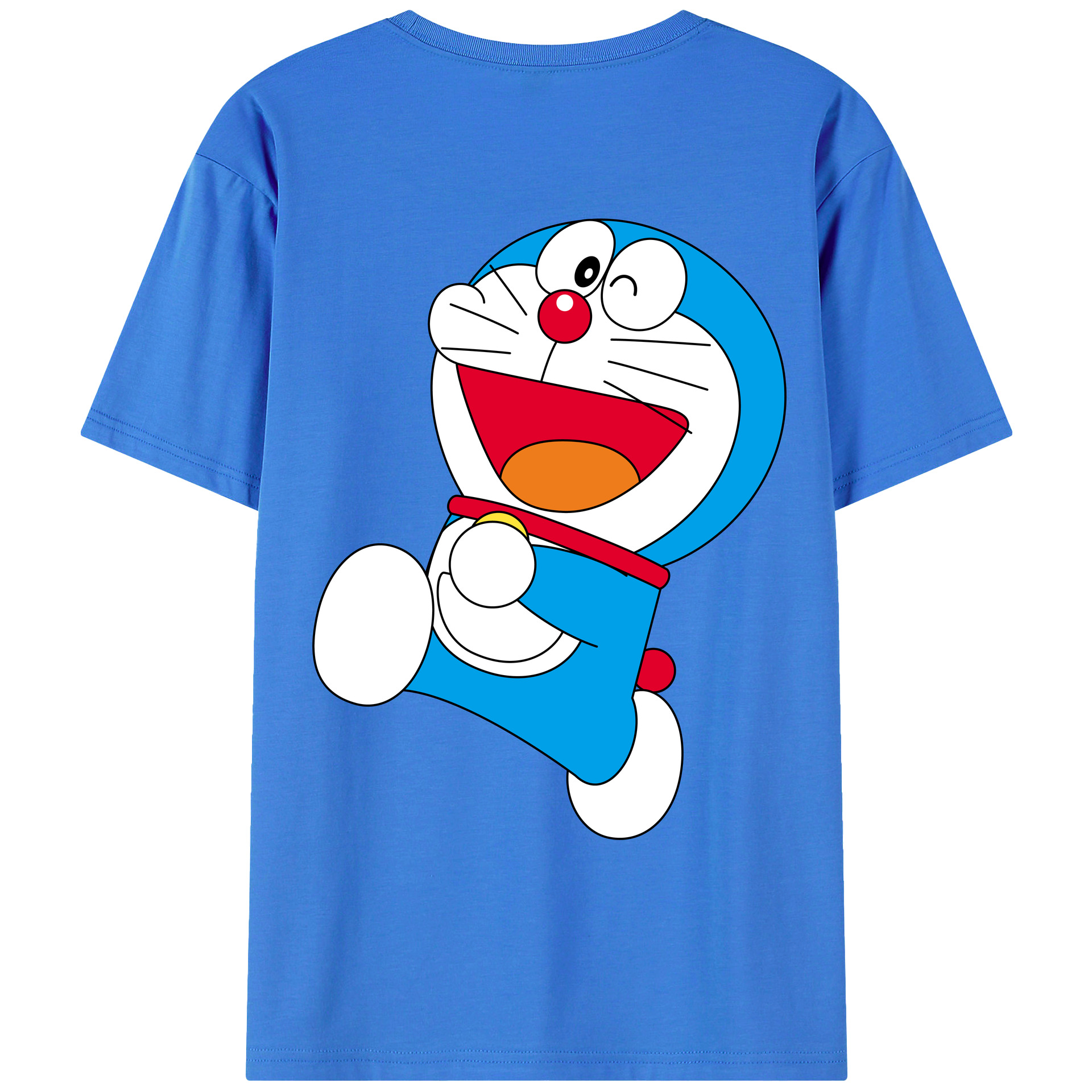 （画像用） ドラえもん Doraemon 綿100％ メンズ半袖Tシャツ（バックプリント） 通気性
