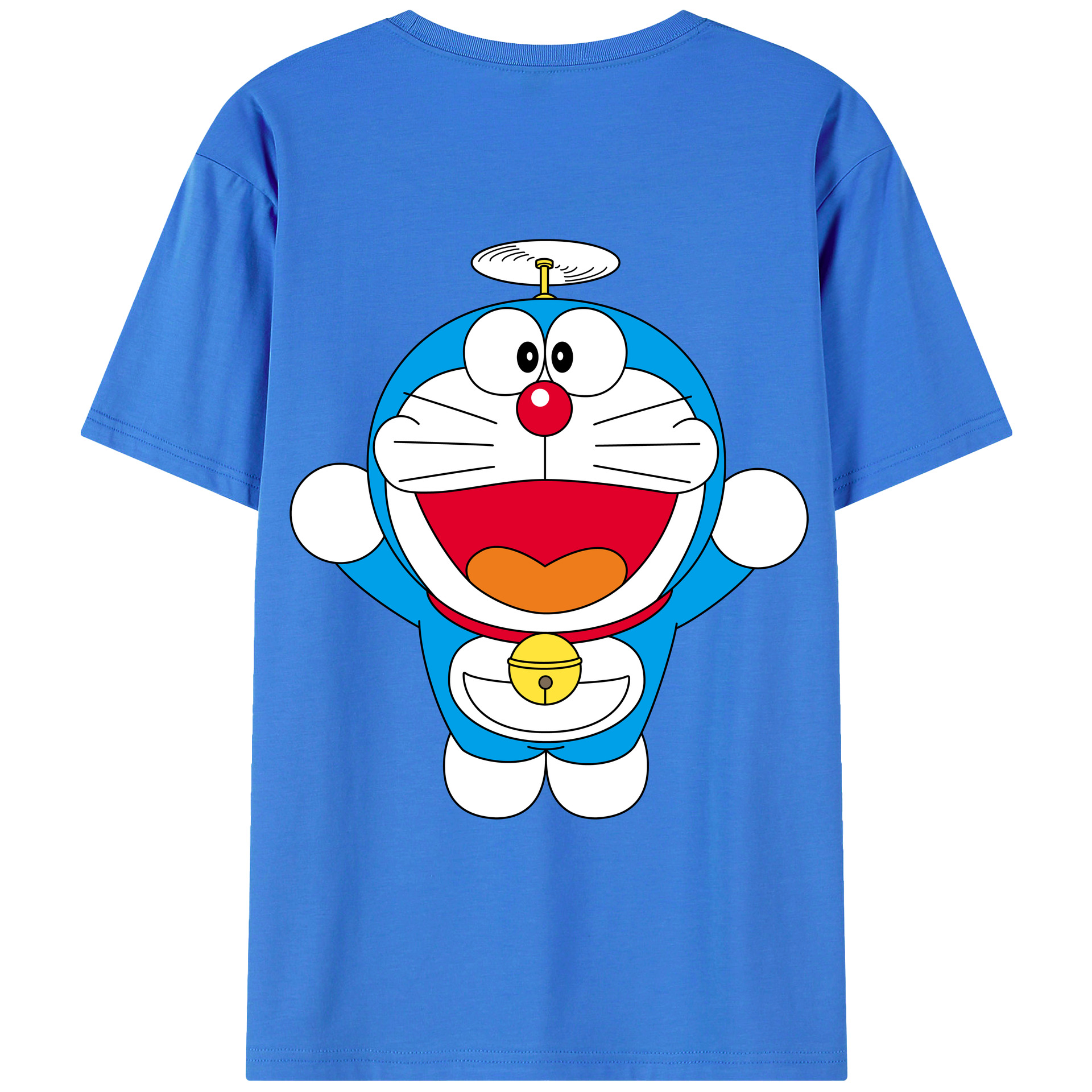 （画像用） ドラえもん Doraemon 綿100％ メンズ半袖Tシャツ（バックプリント） 通気性