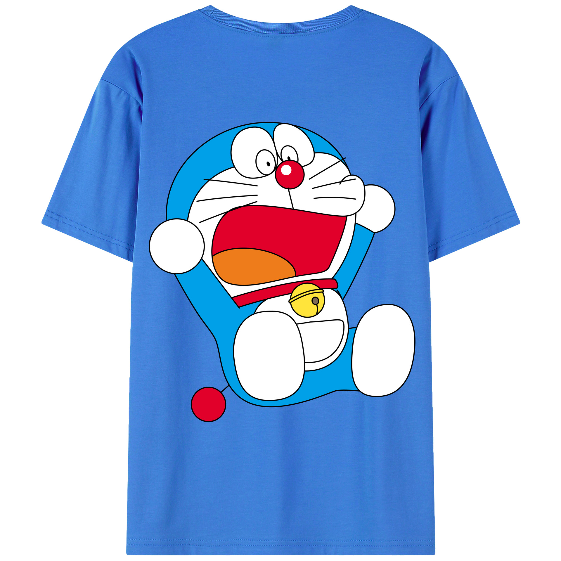（画像用） ドラえもん Doraemon 綿100％ メンズ半袖Tシャツ（バックプリント） 通気性