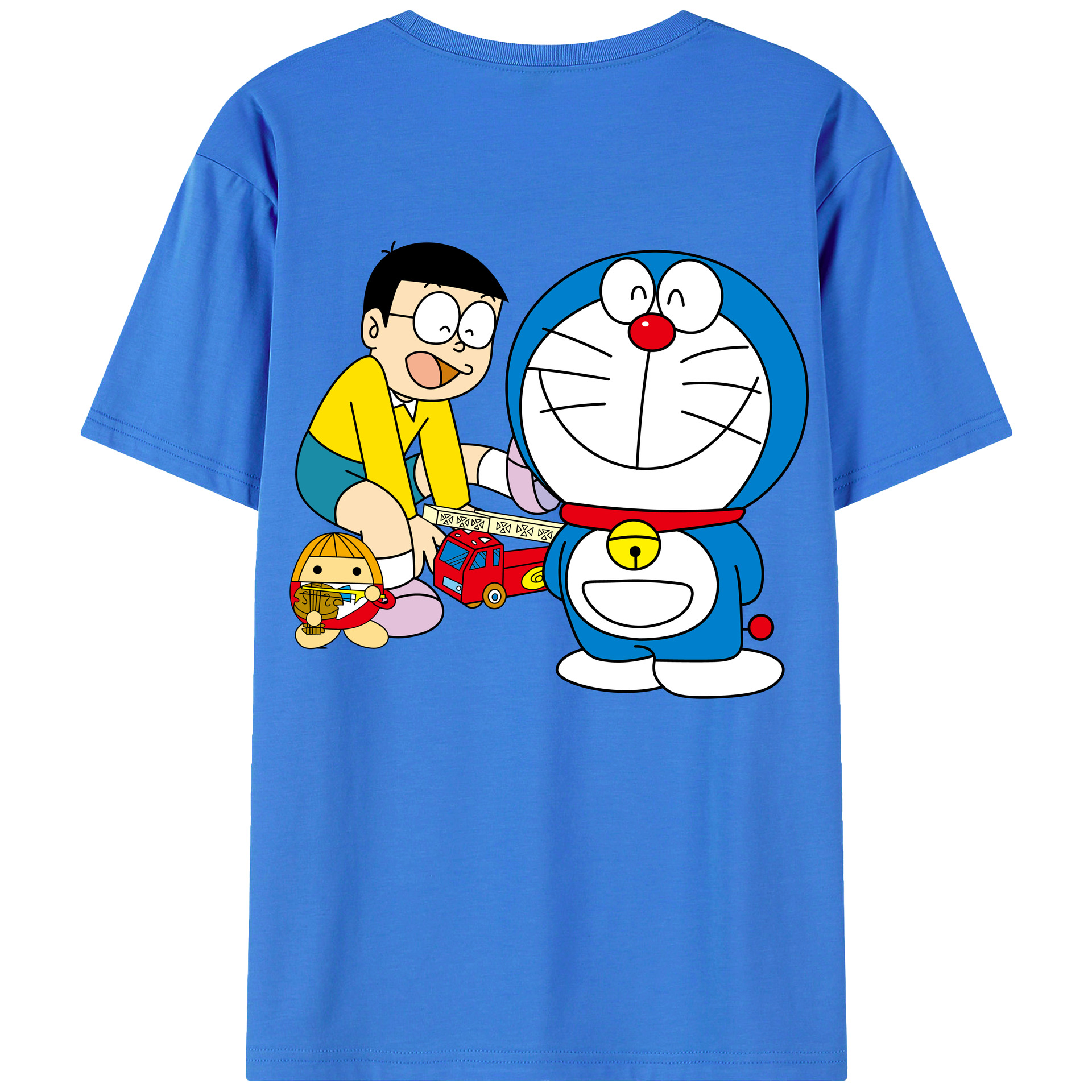 （画像用） ドラえもん Doraemon 綿100％ メンズ半袖Tシャツ（バックプリント） 通気性
