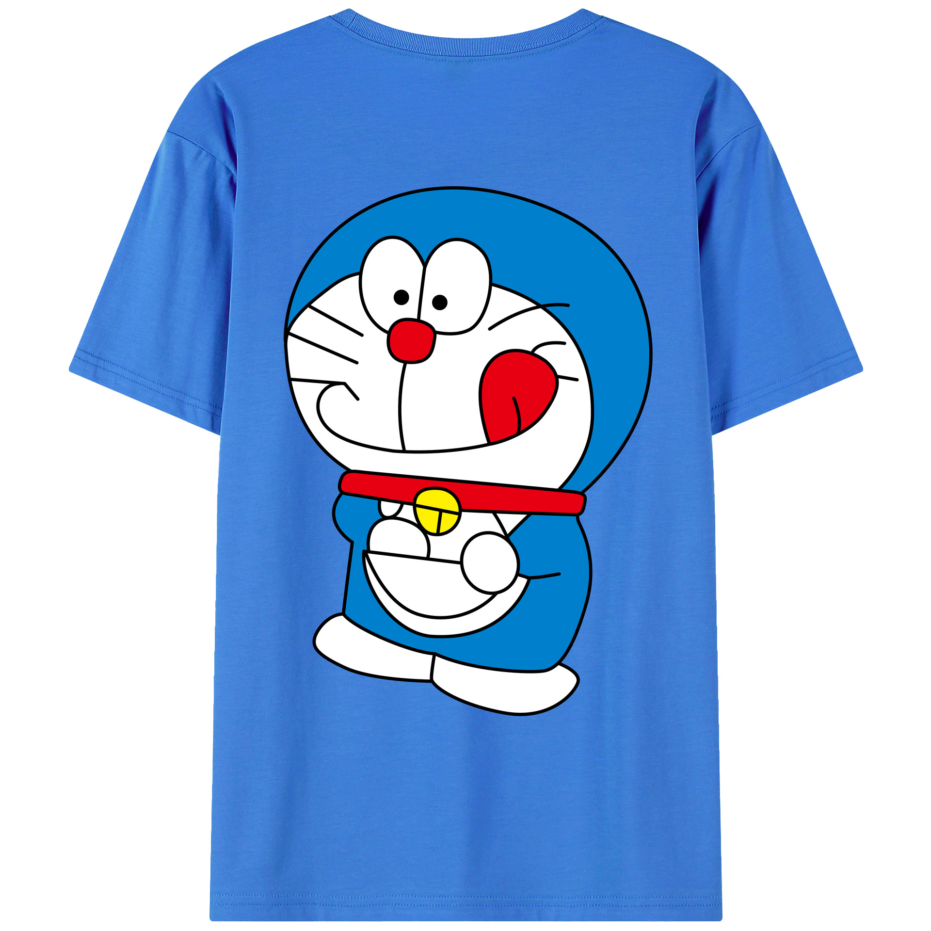 （画像用） ドラえもん Doraemon 綿100％ メンズ半袖Tシャツ（バックプリント） 通気性