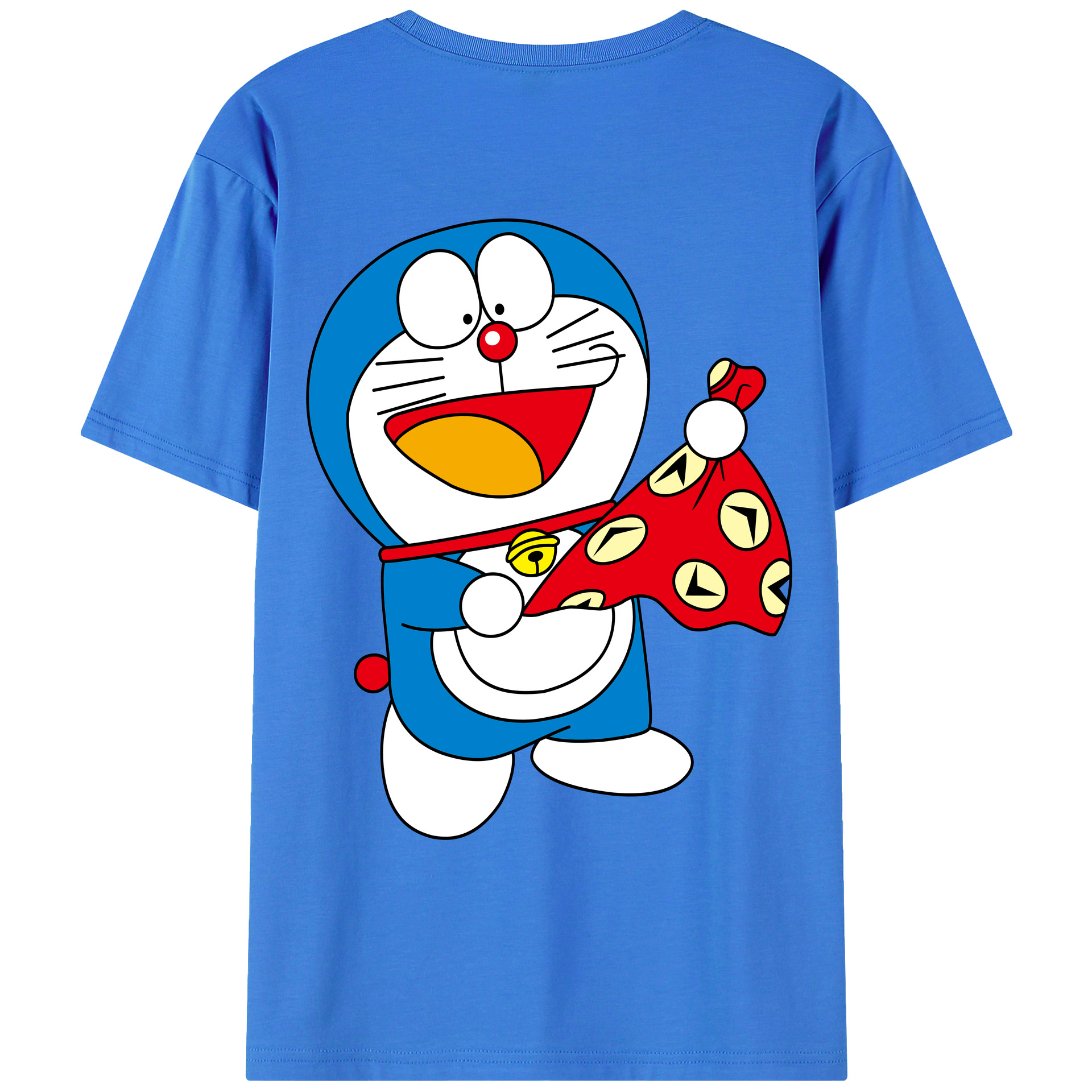 （画像用） ドラえもん Doraemon 綿100％ メンズ半袖Tシャツ（バックプリント） 通気性