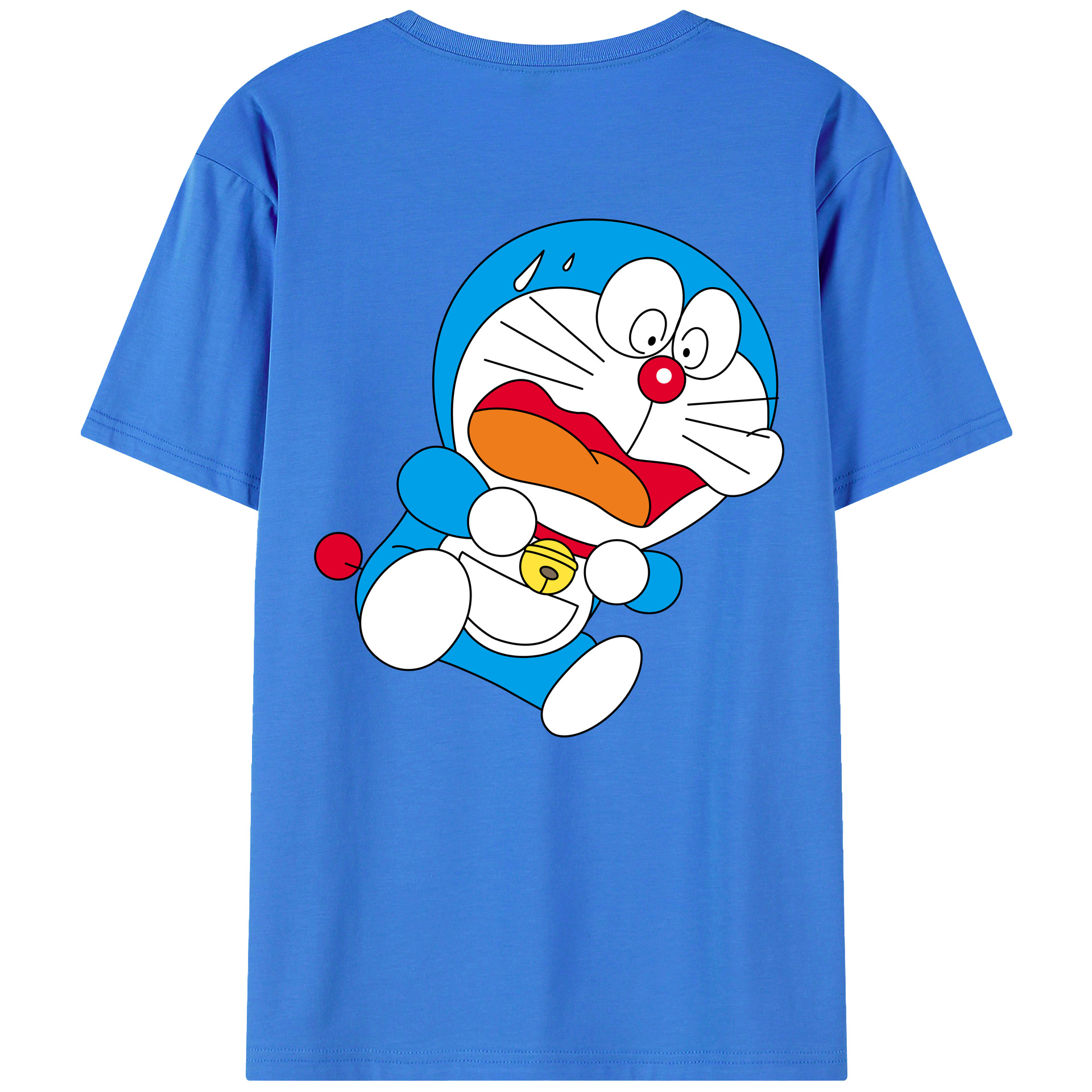 （画像用） ドラえもん Doraemon 綿100％ メンズ半袖Tシャツ（バックプリント） 通気性