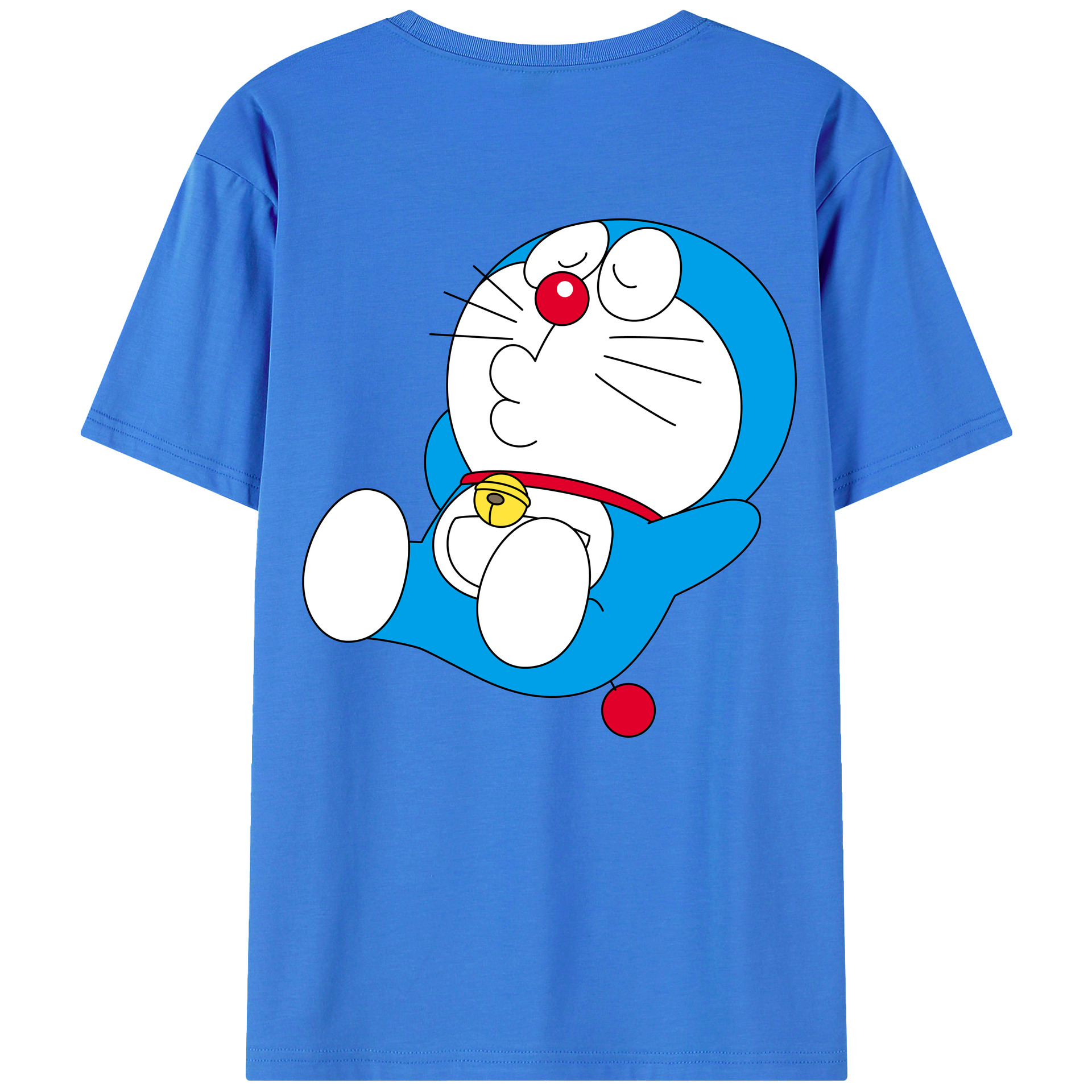 （画像用） ドラえもん Doraemon 綿100％ メンズ半袖Tシャツ（バックプリント） 通気性
