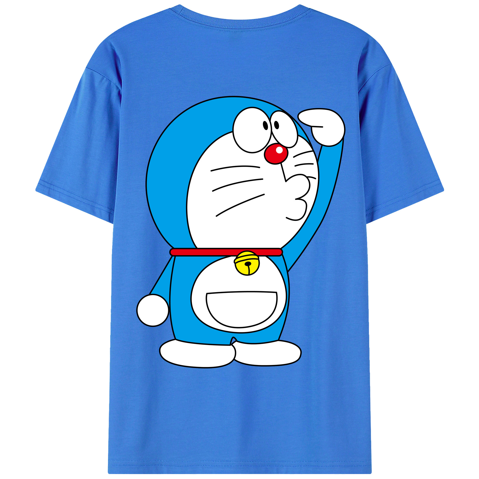 （画像用） ドラえもん Doraemon 綿100％ メンズ半袖Tシャツ（バックプリント） 通気性