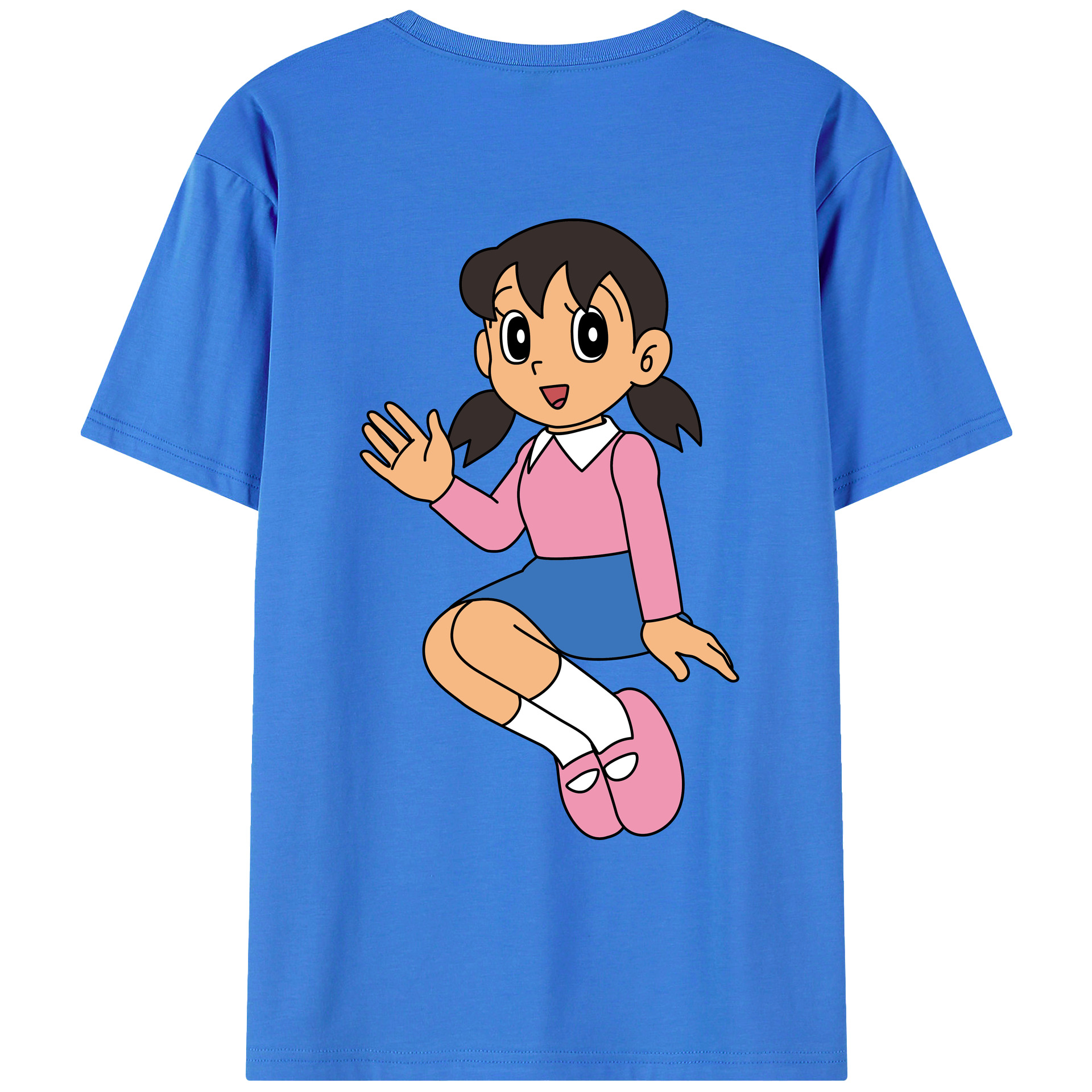 （画像用） ドラえもん みなもと しずか Doraemon Shizuka Minamoto 綿100％ メンズ半袖Tシャツ（バックプリント） 通気性