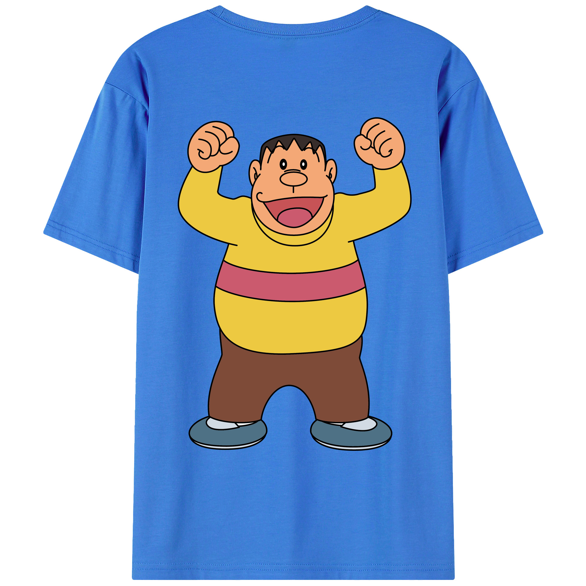 （画像用） ドラえもん 剛田武 Doraemon Gouta Takeshi 綿100％ メンズ半袖Tシャツ（バックプリント） 通気性