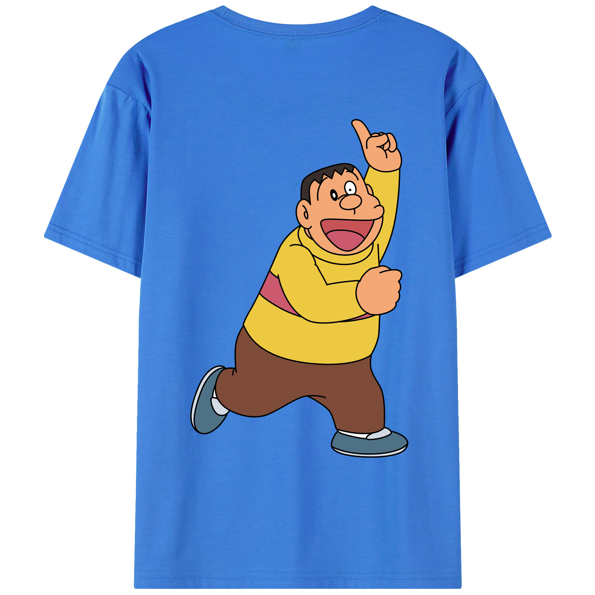 （画像用） ドラえもん 剛田武 Doraemon Gouta Takeshi 綿100％ メンズ半袖Tシャツ（バックプリント） 通気性