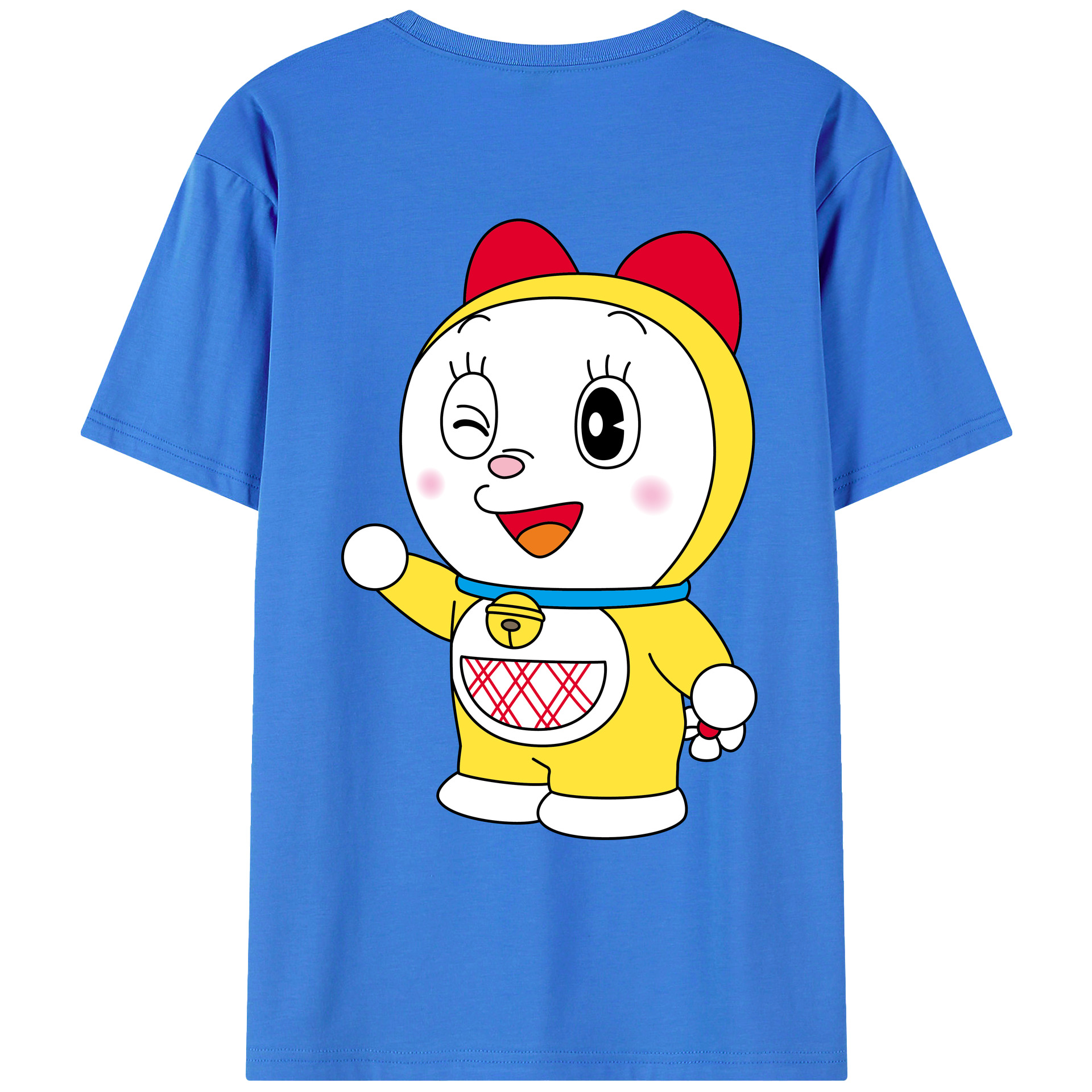 （画像用） ドラえもん ドラミ Doraemon Dorami 綿100％ メンズ半袖Tシャツ（バックプリント） 通気性