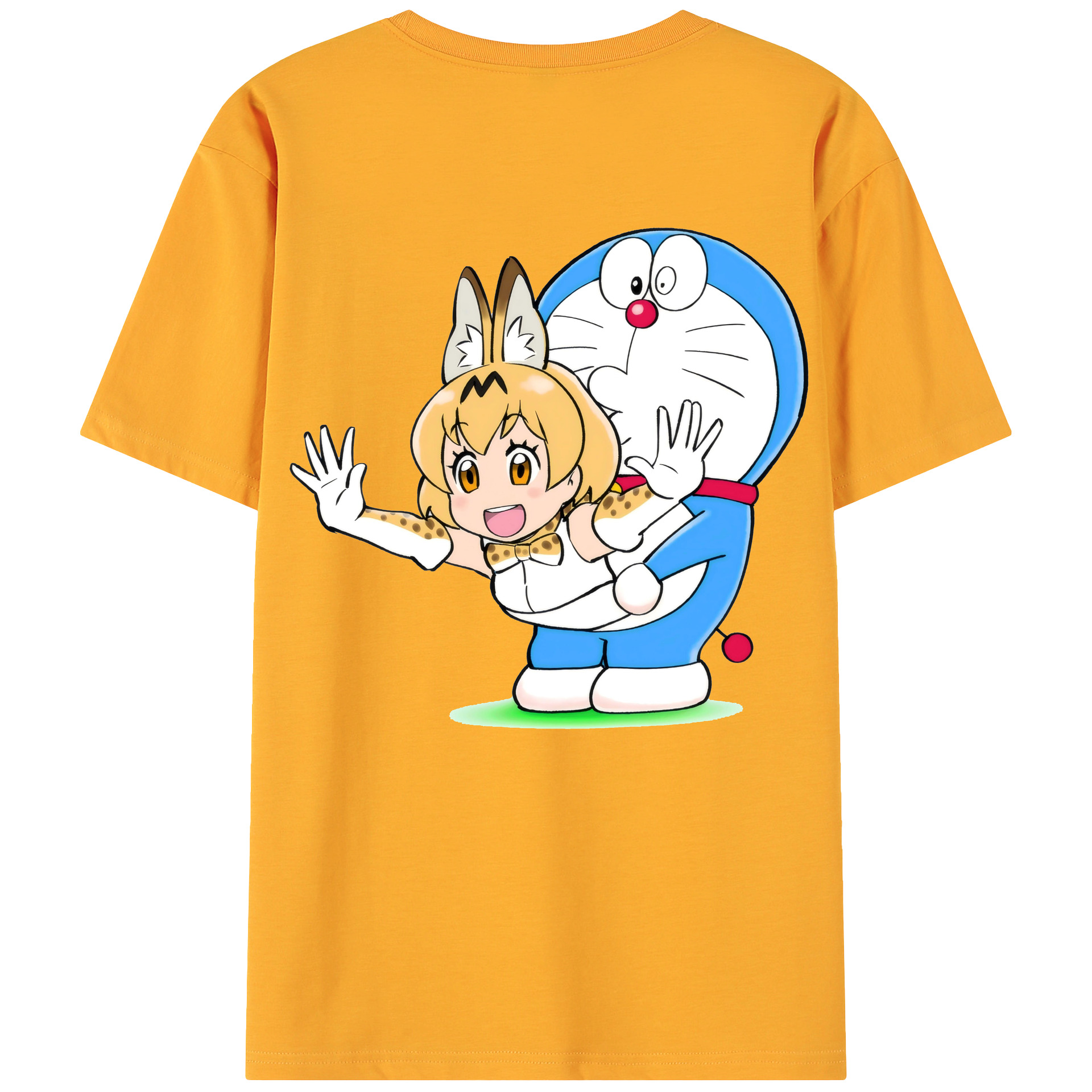 （画像用） ドラえもん Doraemon 綿100％ メンズ半袖Tシャツ（バックプリント） 通気性